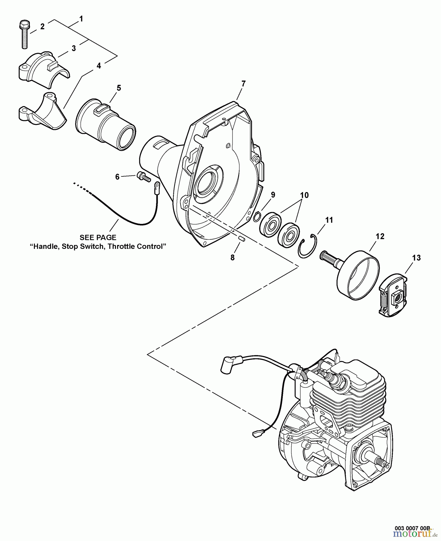Echo Heckenscheren SHC-210 - Echo Shaft Hedge Trimmer, S/N: 05001001 - 05999999 Fan Case, Clutch S/N: 05001001 - 05008267