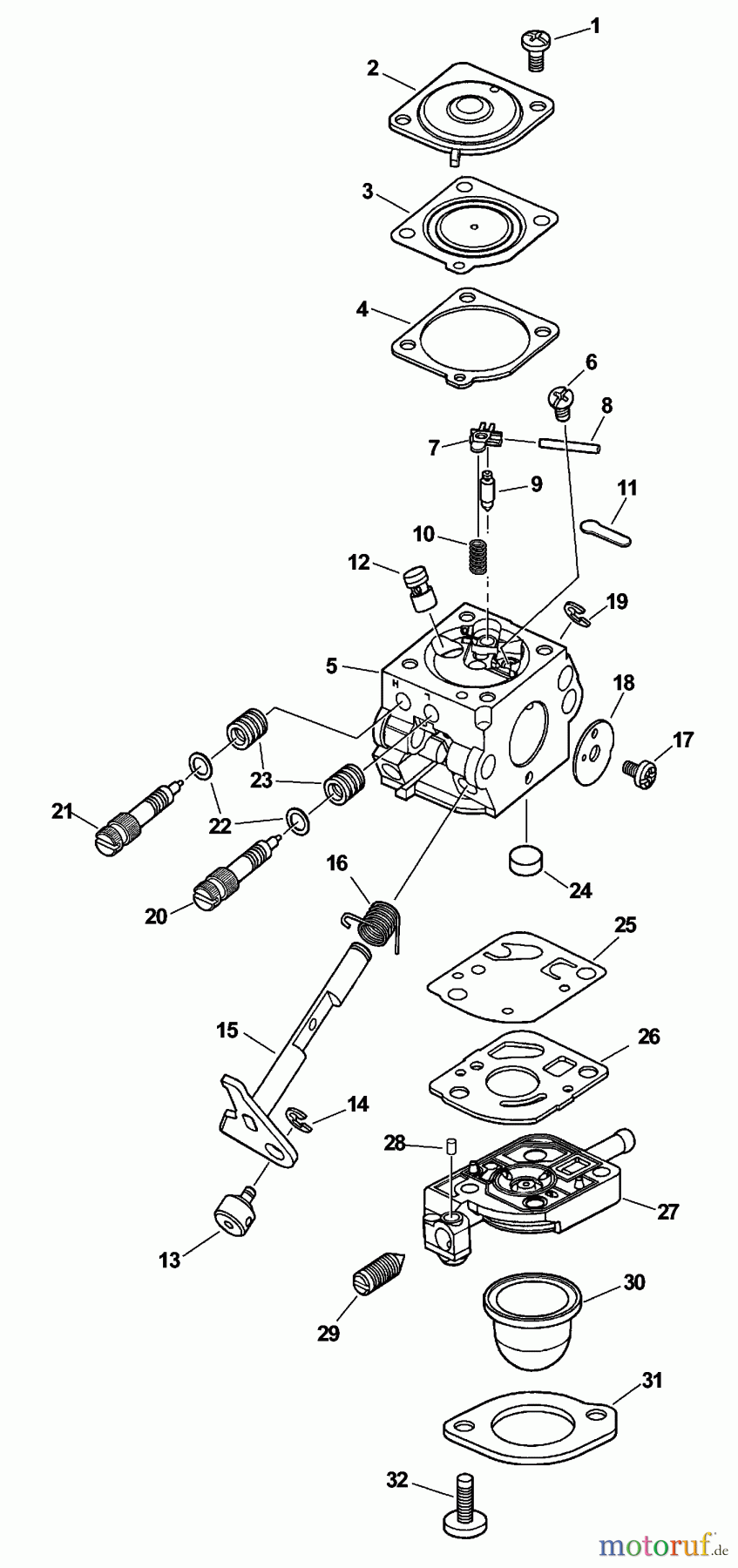 Echo Heckenscheren SHC-2100 - Echo Shaft Hedge Trimmer (Type 1) Carburetor -- C1U-K47