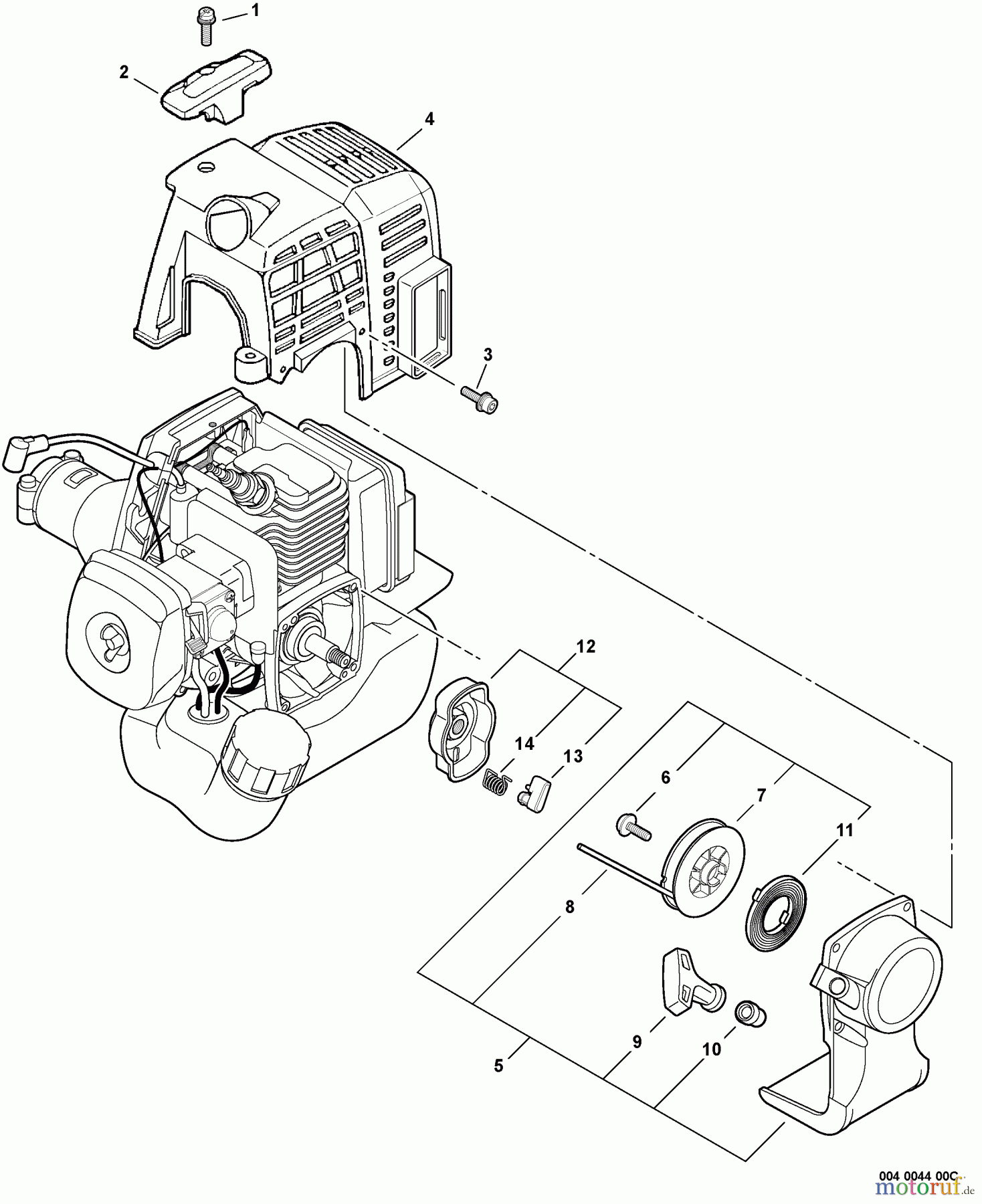 Echo Heckenscheren SHC-211 - Echo Shaft Hedge Trimmer, S/N: 02001001 - 02999999 Engine Cover, Starter