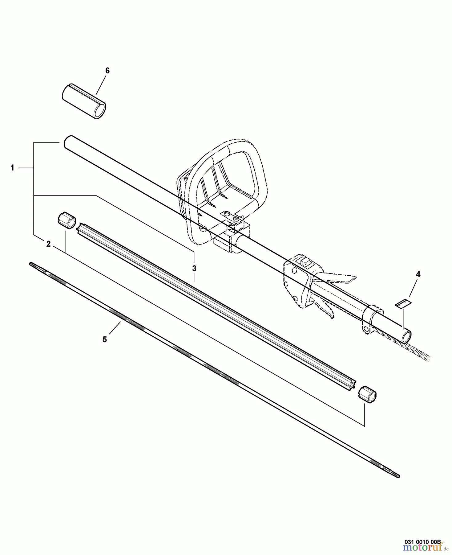 Echo Heckenscheren SHC-210 - Echo Shaft Hedge Trimmer, S/N: 05001001 - 05999999 Main Pipe Assembly S/N: 05001001 - 05008267