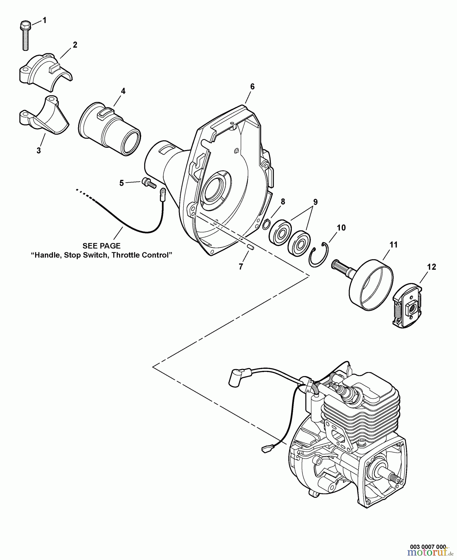 Echo Heckenscheren SHC-210 - Echo Shaft Hedge Trimmer, S/N: 09001001 - 09999999 Fan Case, Clutch