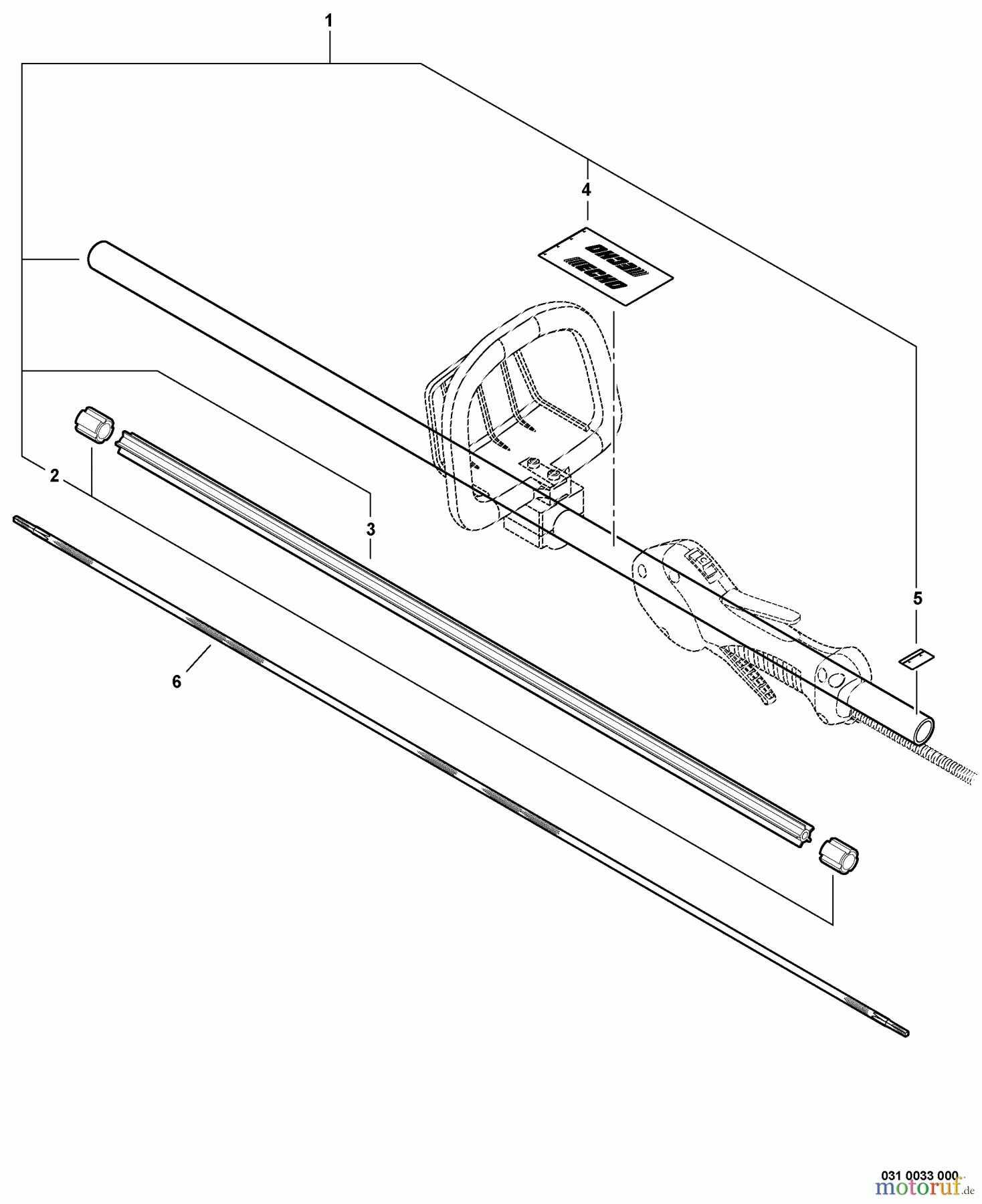 Echo Heckenscheren SHC-225 - Echo Shaft Hedge Trimmer, S/N: S85513001001 - S85513999999 Main Pipe Assembly, Driveshaft