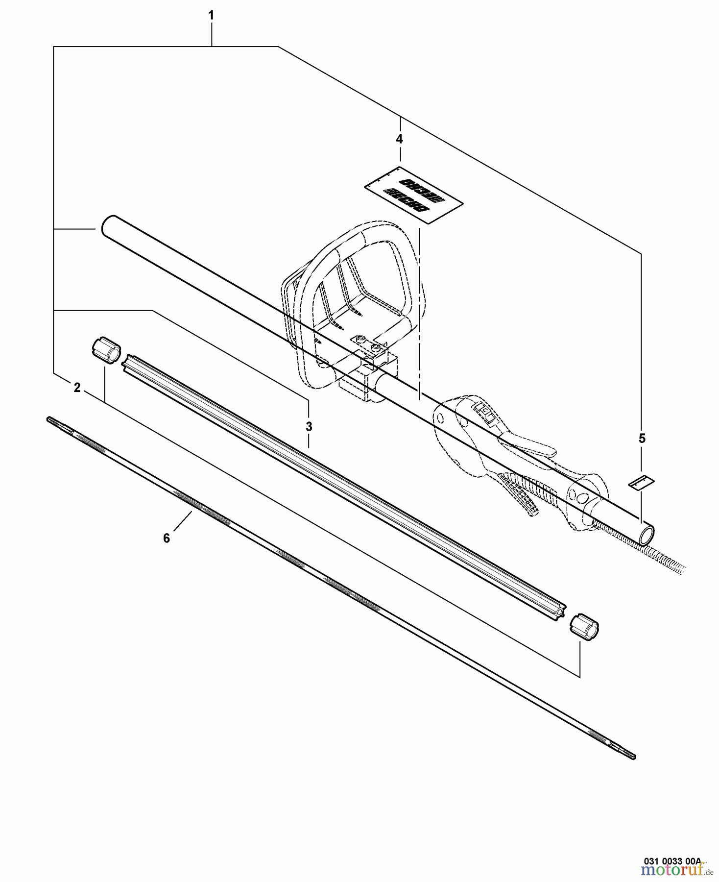  Echo Heckenscheren SHC-225S - Echo Shaft Hedge Trimmer, S/N: S86111001001 - S86111999999 Main Pipe Assembly