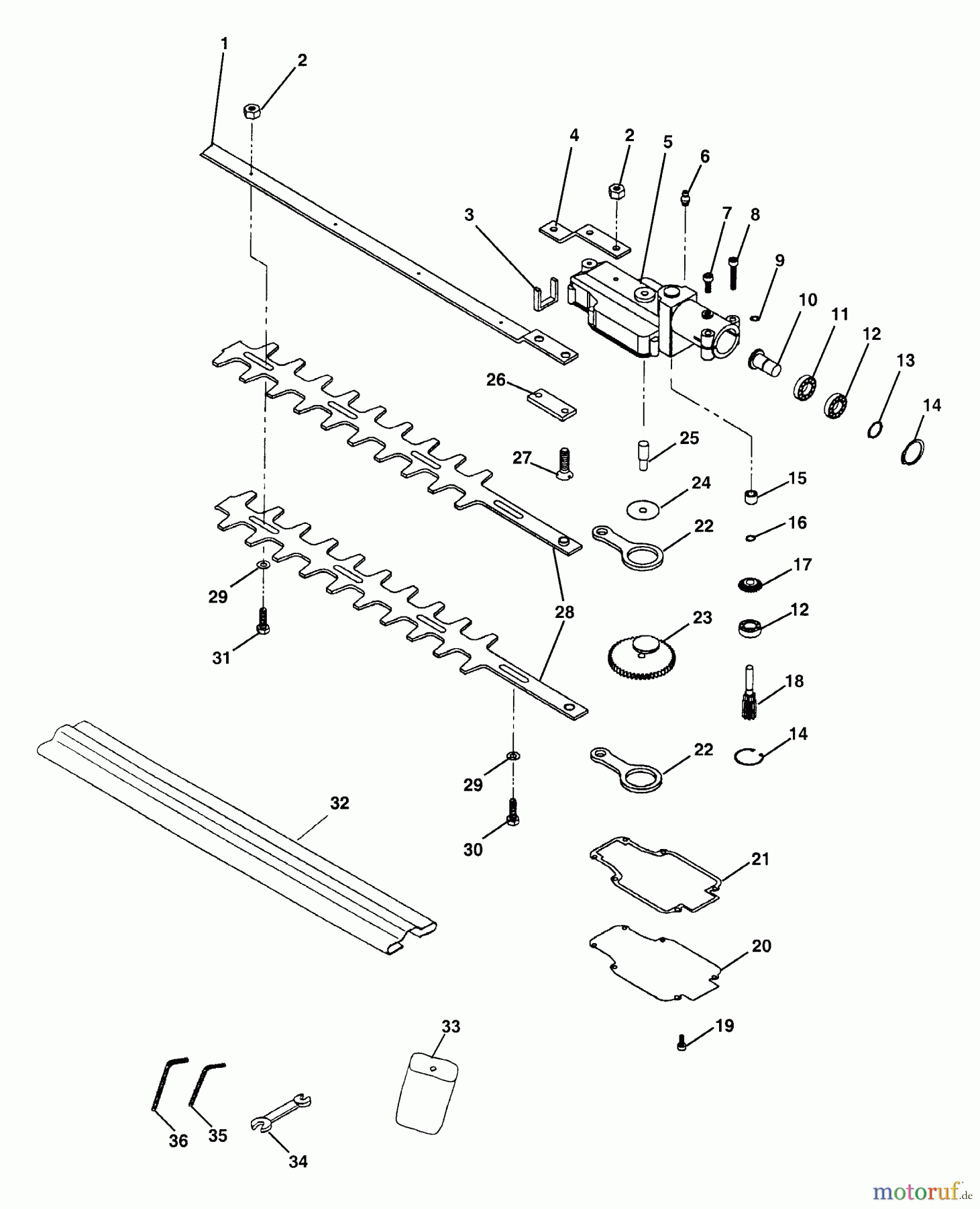 Echo Heckenscheren SHC-2401 - Echo Shaft Hedge Trimmer (Type 1E) Gear Case, Blades, Tools