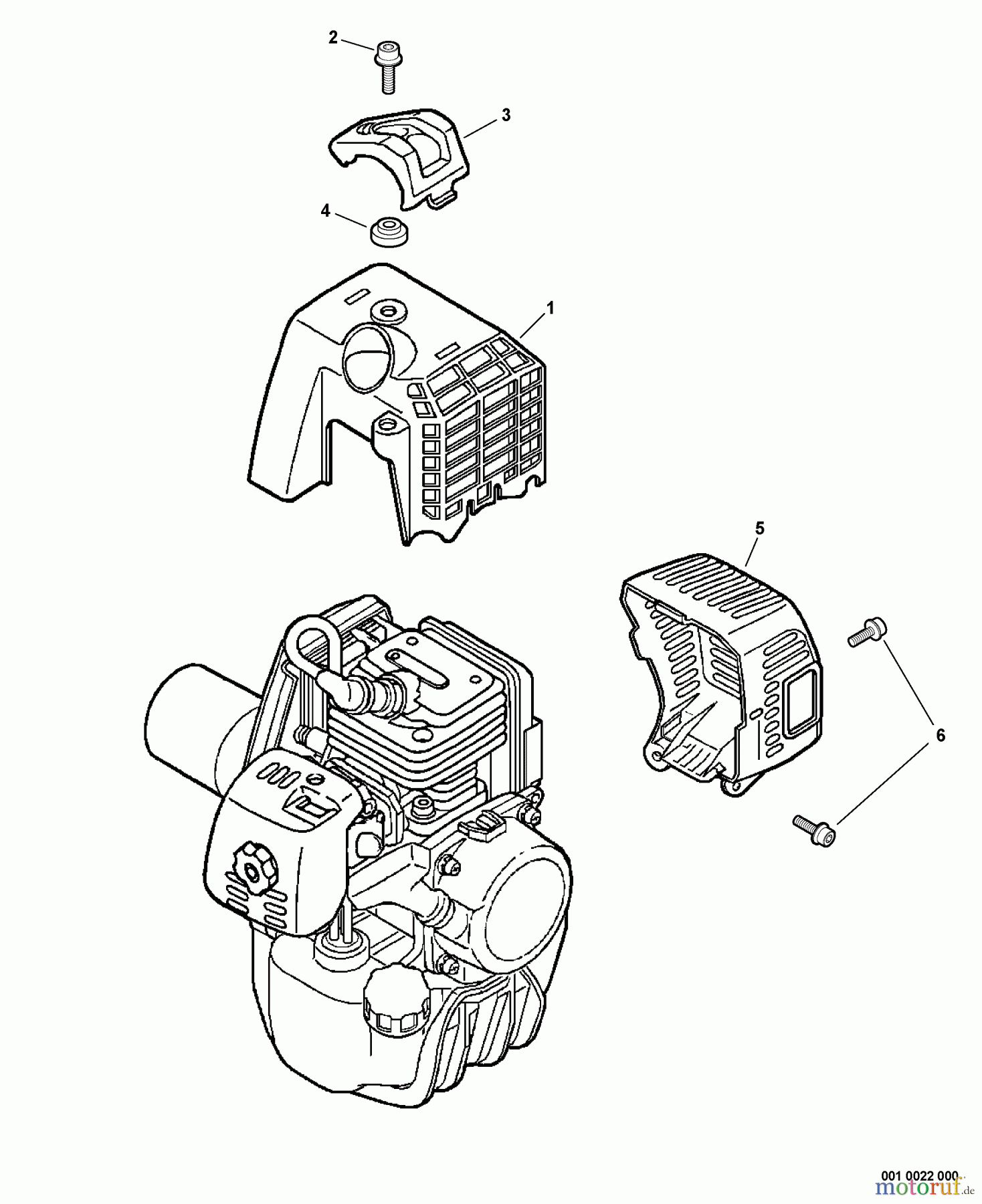 Echo Trimmer, Faden / Bürste SRM-261T - Echo String Trimmer, S/N:S73912001001 - S73912999999 Engine Cover, Exhaust Cover