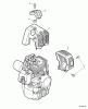 Echo PE-260 - Edger, S/N: 07001001 - 07999999 Ersatzteile Engine Cover, Exhaust Cover