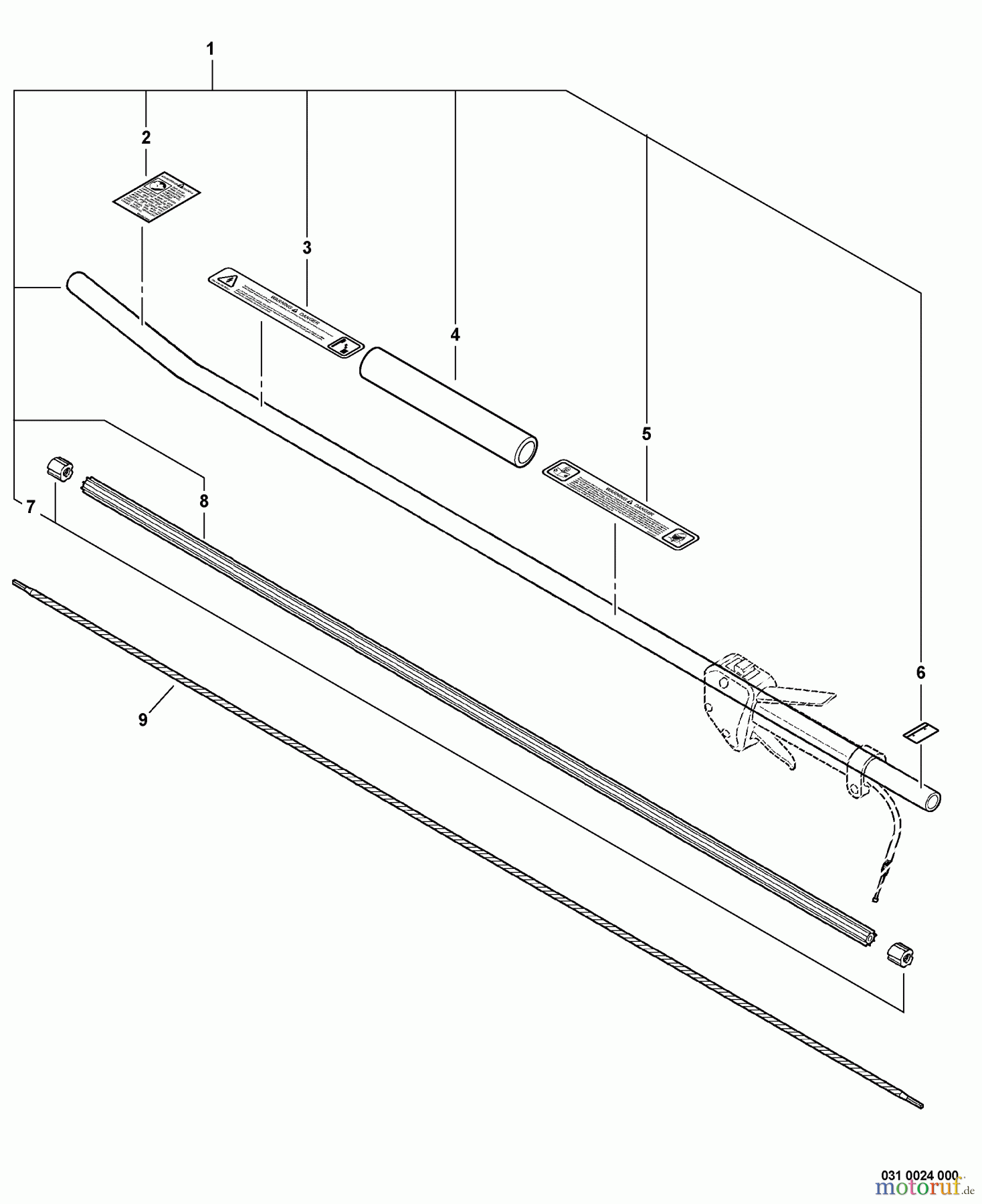 Echo Heckenscheren SHC-261 - Echo Shaft Hedge Trimmer, S/N: 02001001 - 02999999 Main Pipe Asy, Flexible Driveshaft