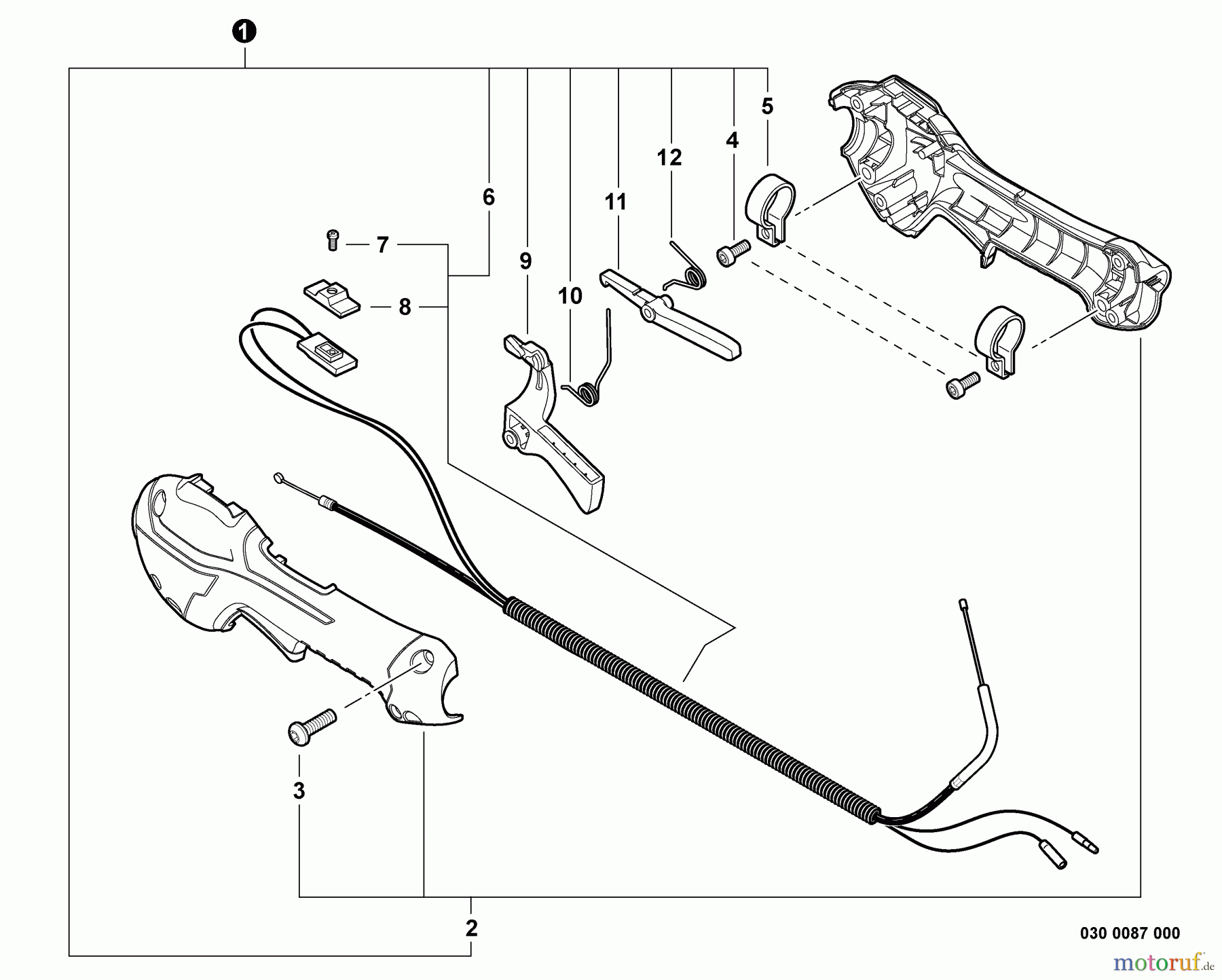 Echo Trimmer, Faden / Bürste SRM-230 - Echo String Trimmer, Control Handle, Control Cable Assembly