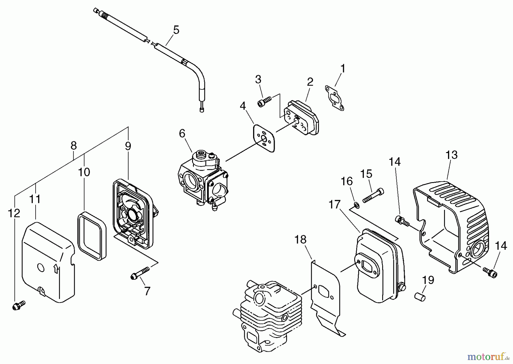 Echo Heckenscheren SHP-800 - Echo Shaft Hedge Trimmer, Air Cleaner, Carburettor, Muffler