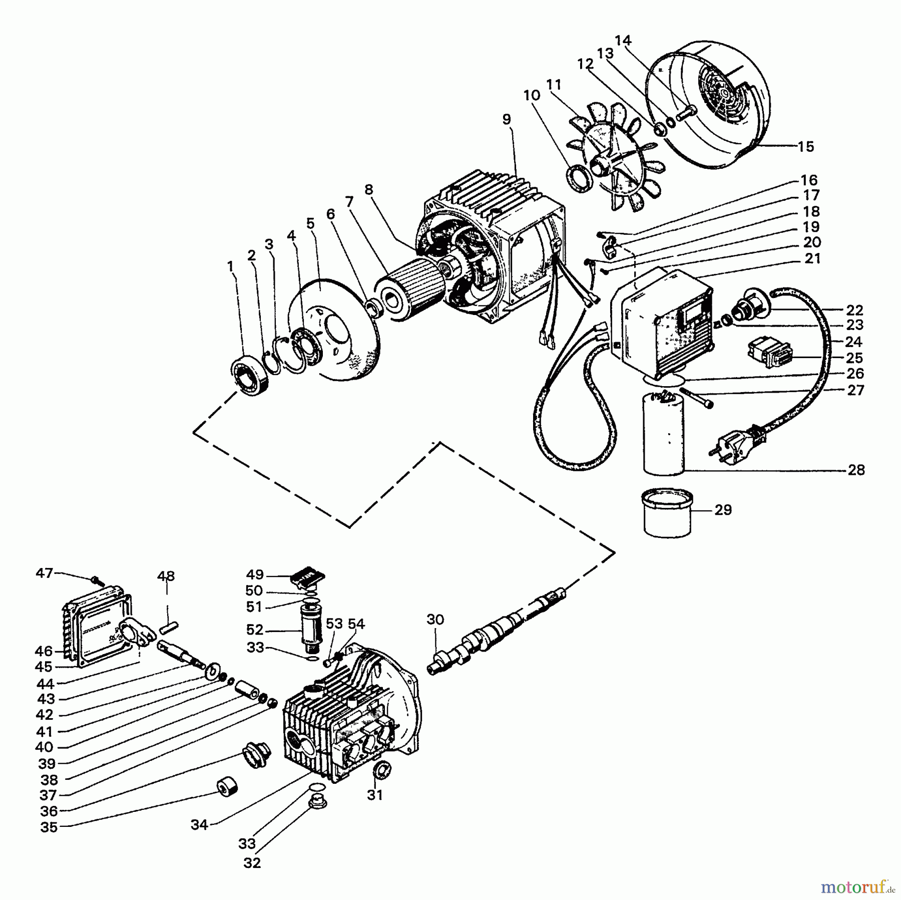 Echo Hochdruckreiniger HPP-1890 - Echo Pressure Washer (1991 Models) Crankcase, Crankshaft, Piston, Electric Motor, Switch