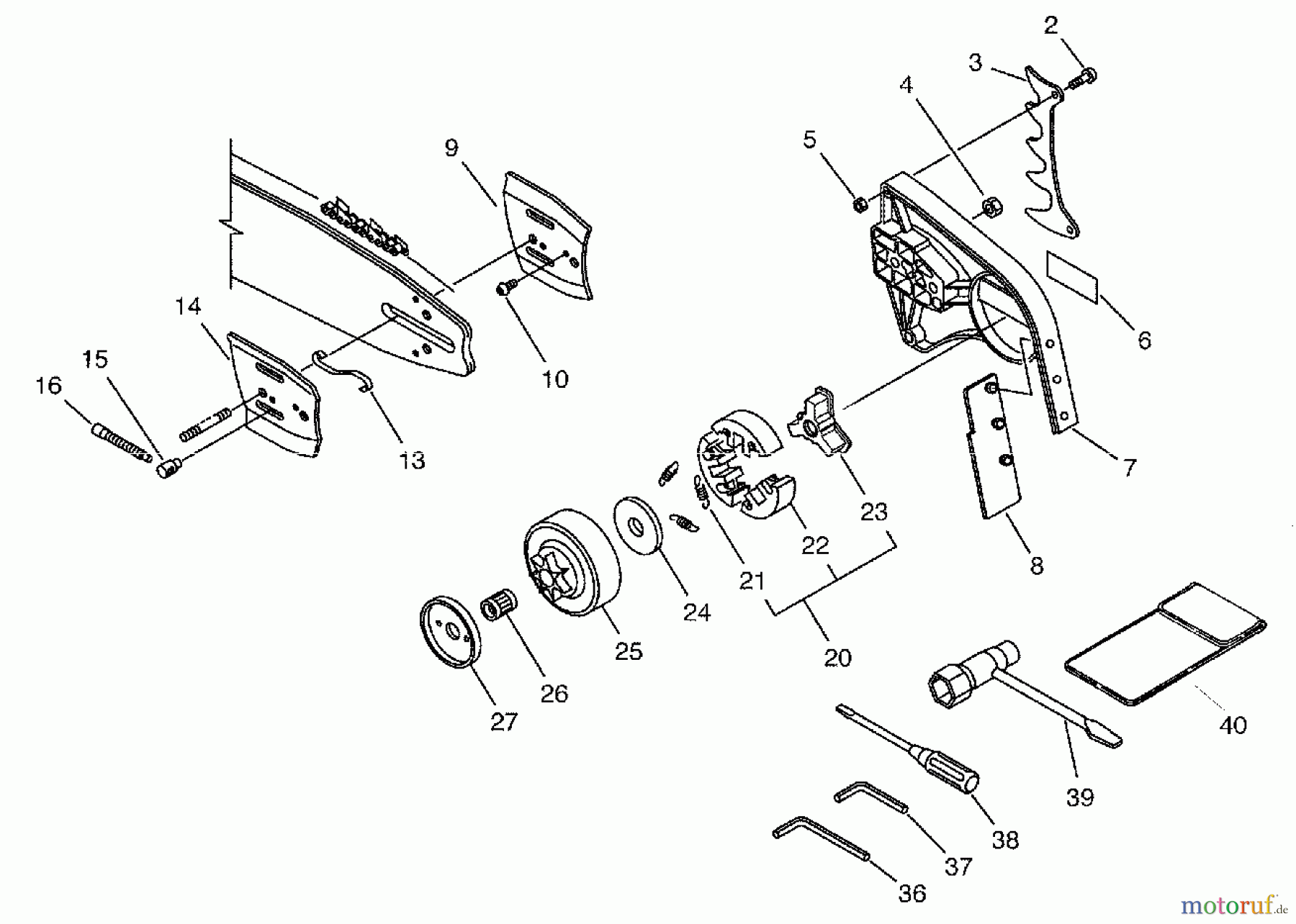 Echo Sägen, Kettensägen CS-1201 - Echo Chainsaw, Clutch, Sprocket