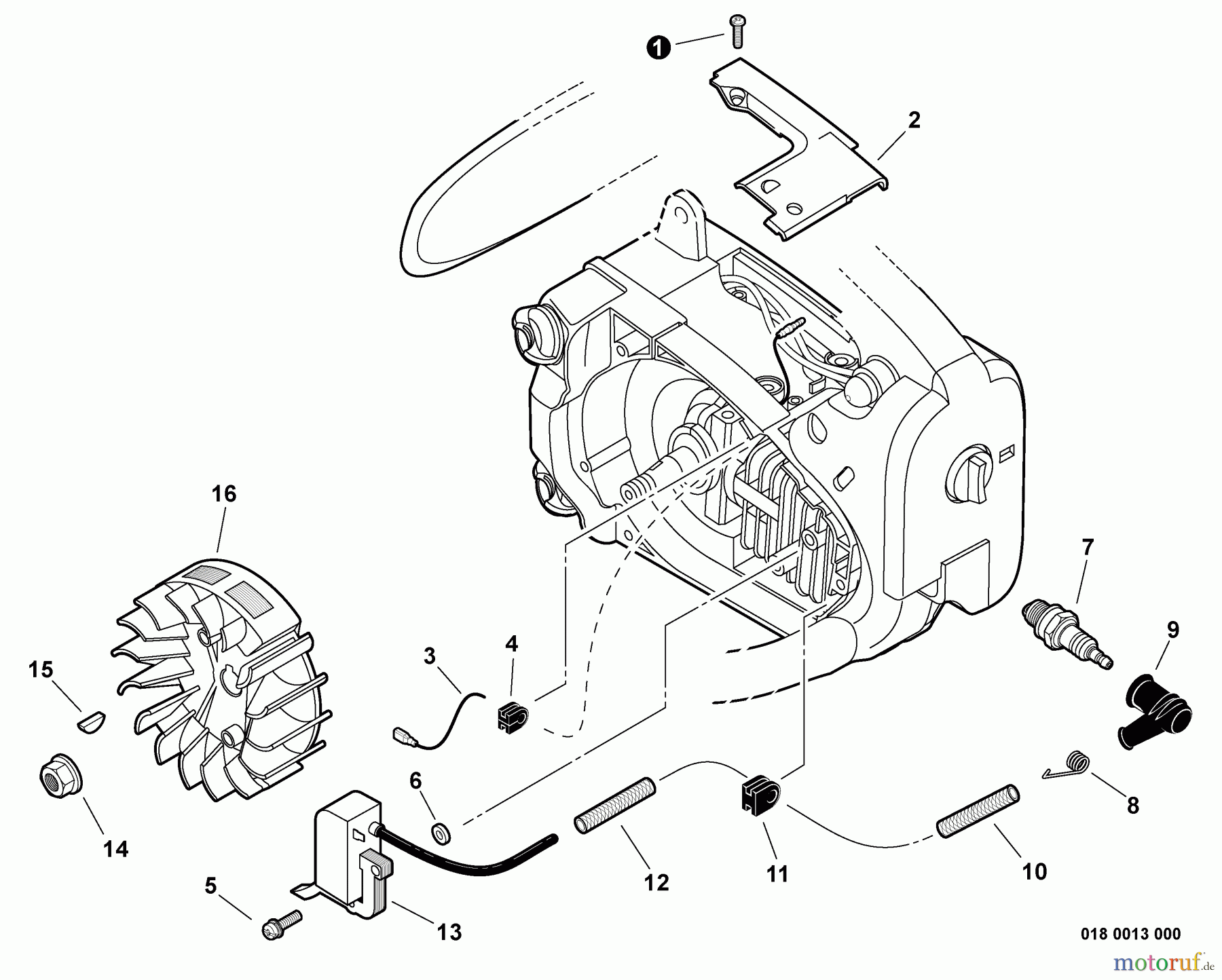 Echo Sägen, Kettensägen CS-271T - Echo Chainsaw, S/N: C21112001001 - C21112999999 Ignition