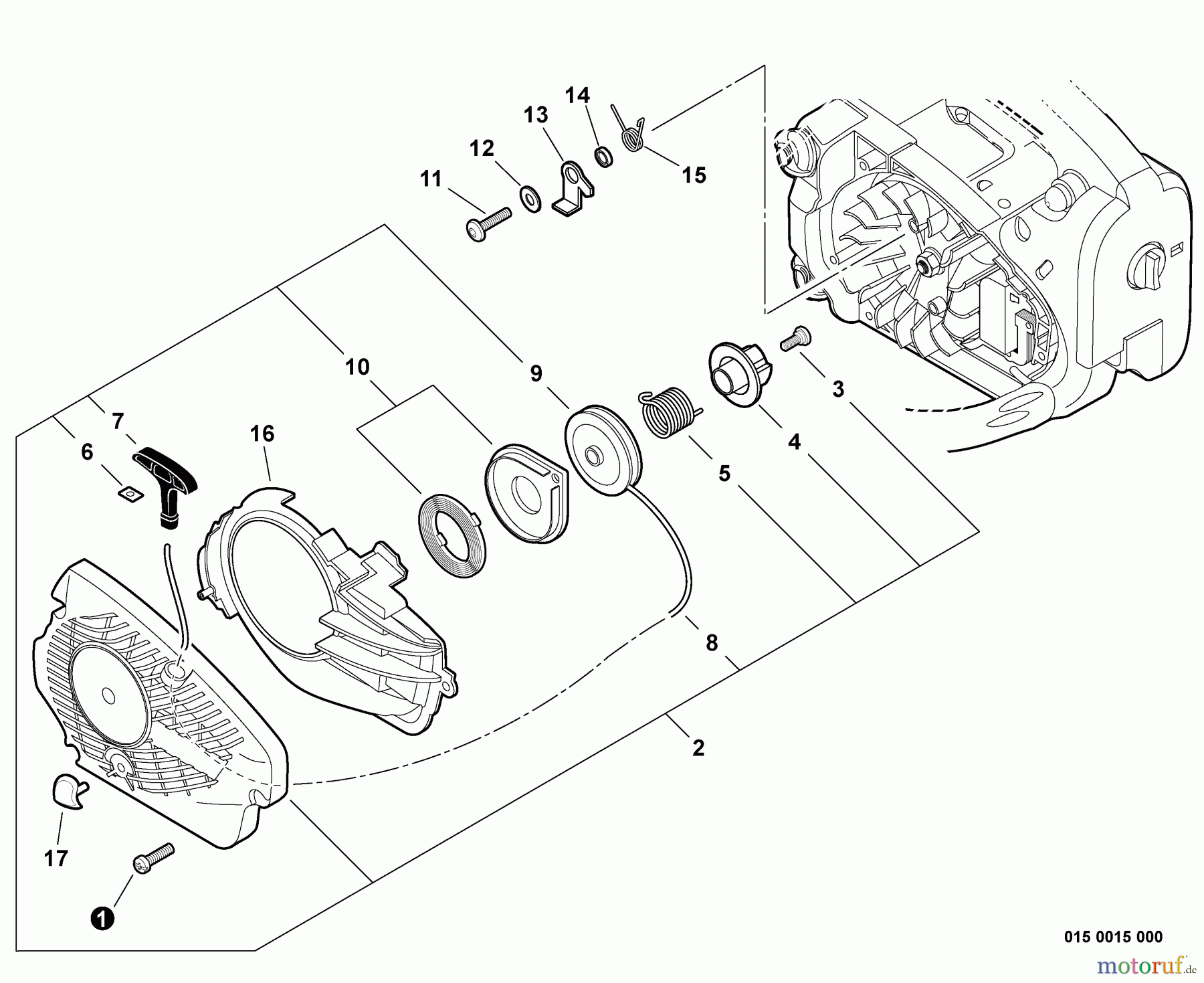 Echo Sägen, Kettensägen CS-271T - Echo Chainsaw, S/N: C21112001001 - C21112999999 Starter