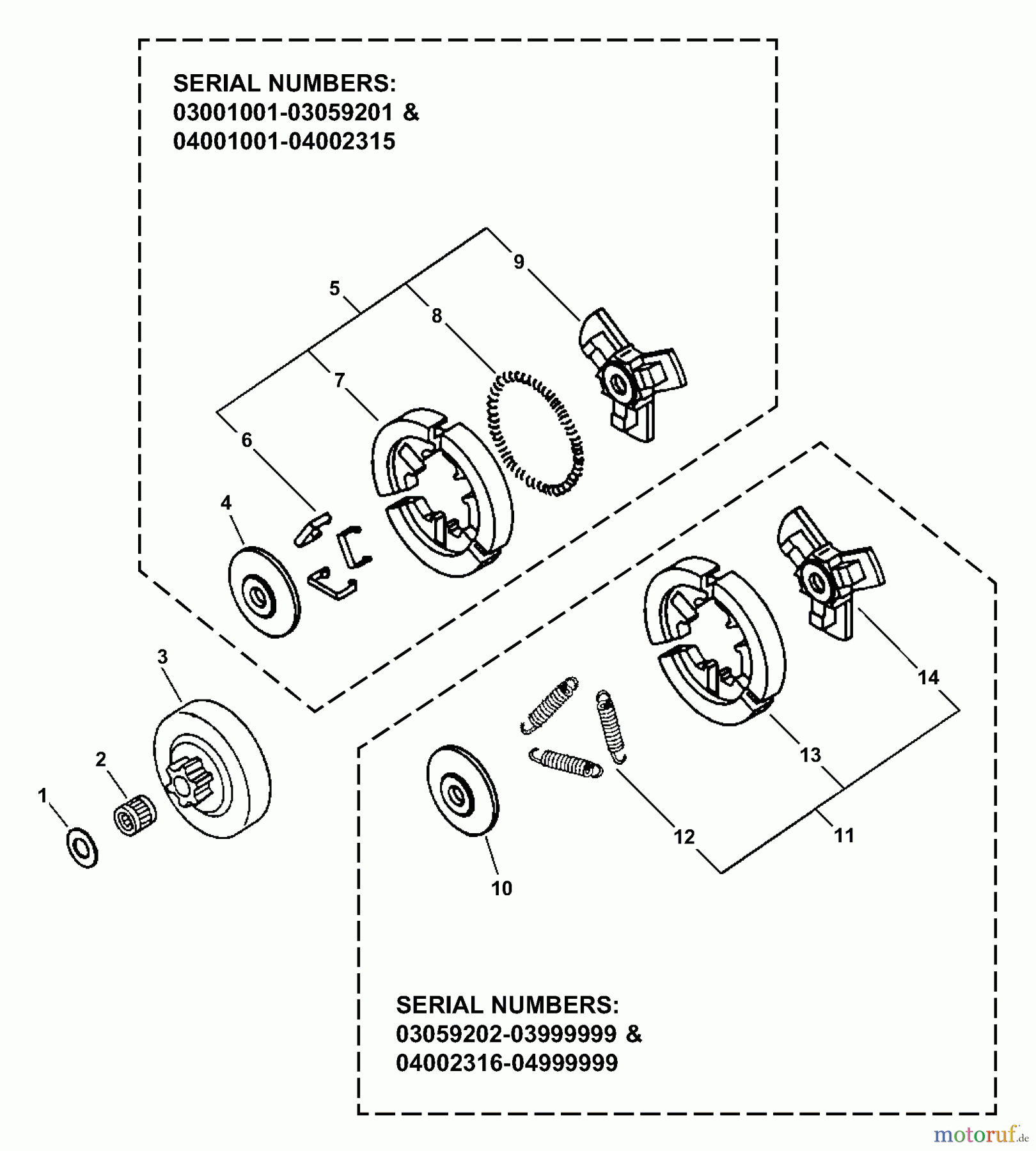  Echo Sägen, Kettensägen CS-300 - Echo Chainsaw, S/N: 03001001 - 03999999 Clutch