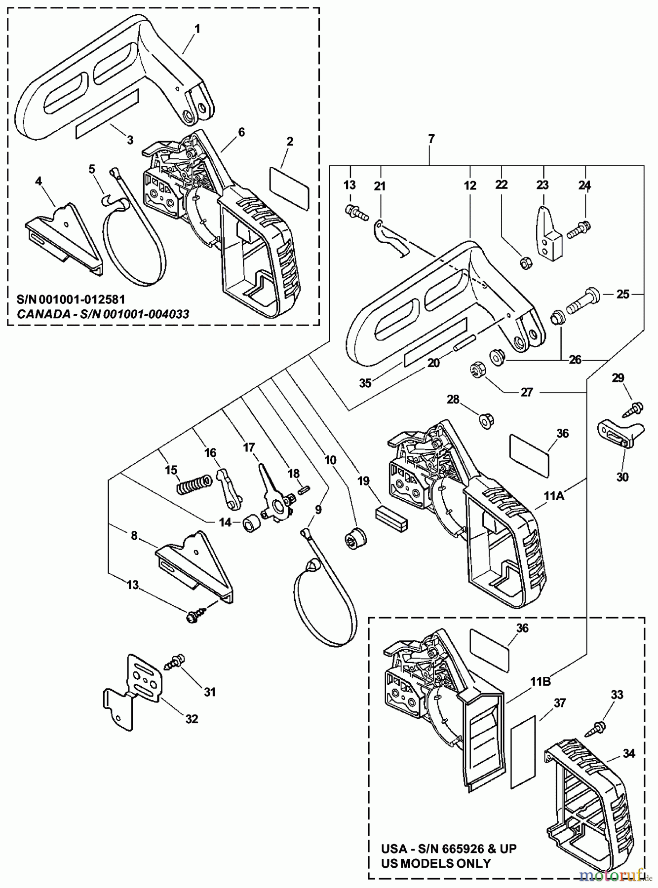 Echo Sägen, Kettensägen CS-3000 - Echo Chainsaw, Chainbrake Assembly