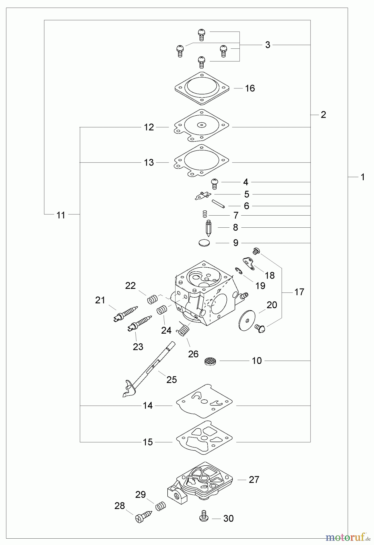  Echo Sägen, Kettensägen CS-3000 - Echo Chainsaw, S/N: 20001001 - 20999999 Carburetor