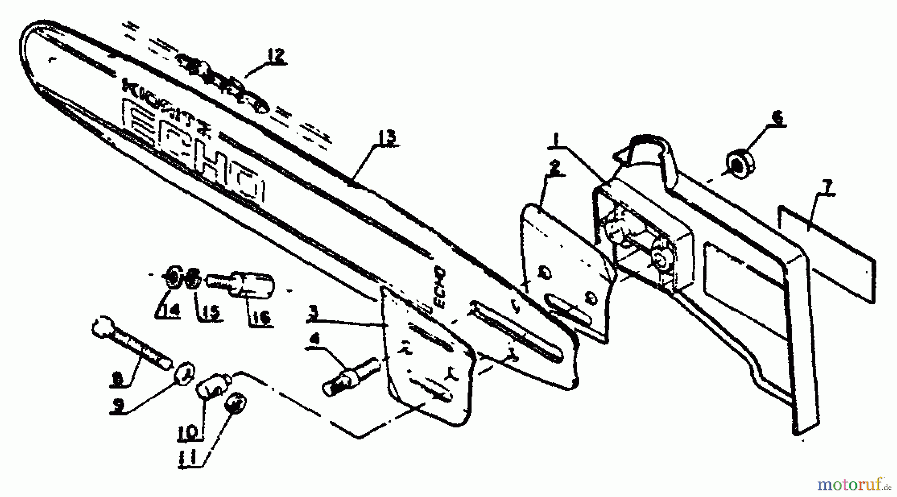 Echo Sägen, Kettensägen CS-302S - Echo Chainsaw, S/N: 00000 - 17500 Cutting Attachment