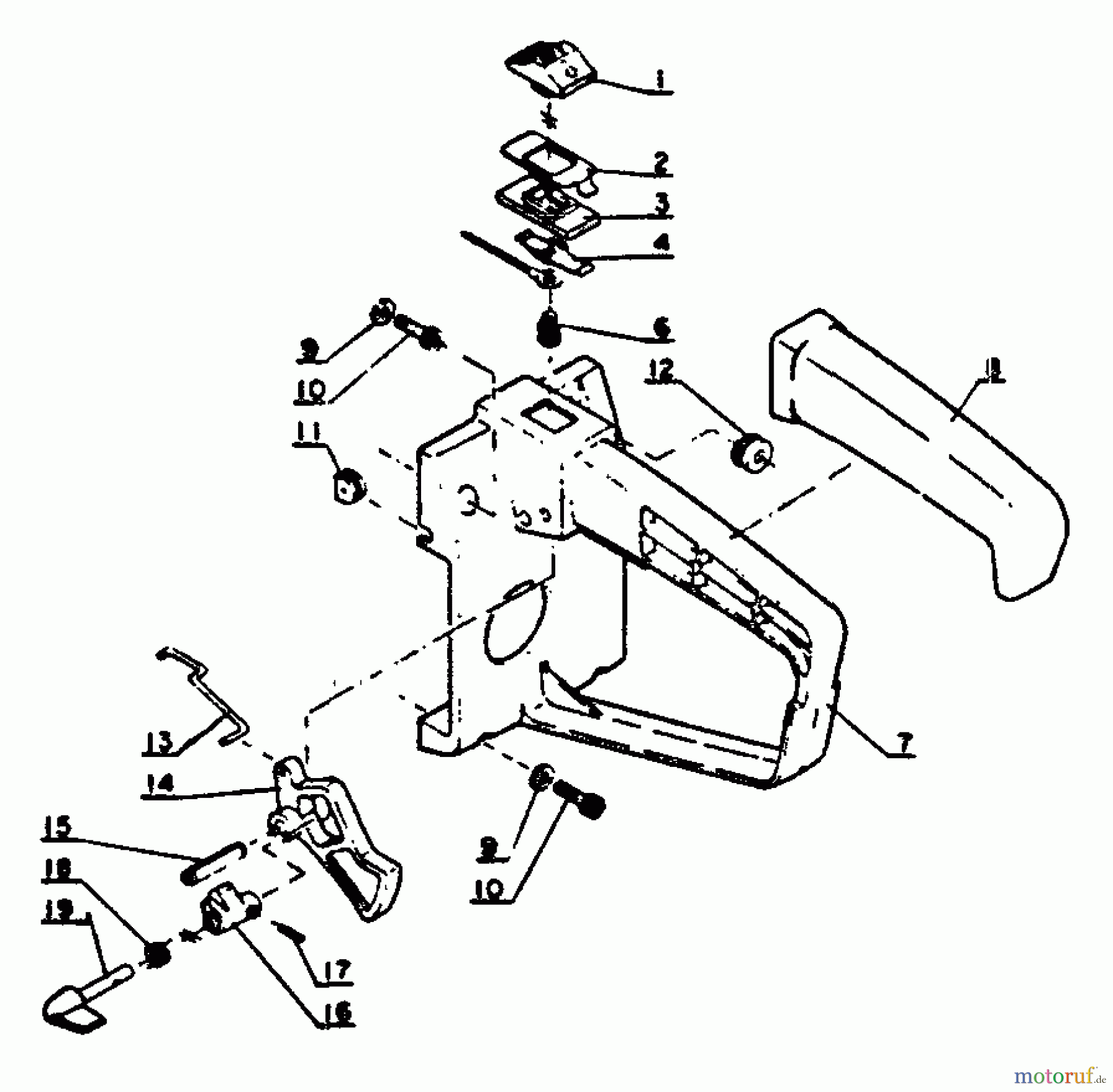 Echo Sägen, Kettensägen CS-302S - Echo Chainsaw, S/N: 00000 - 17500 Handles, Rear