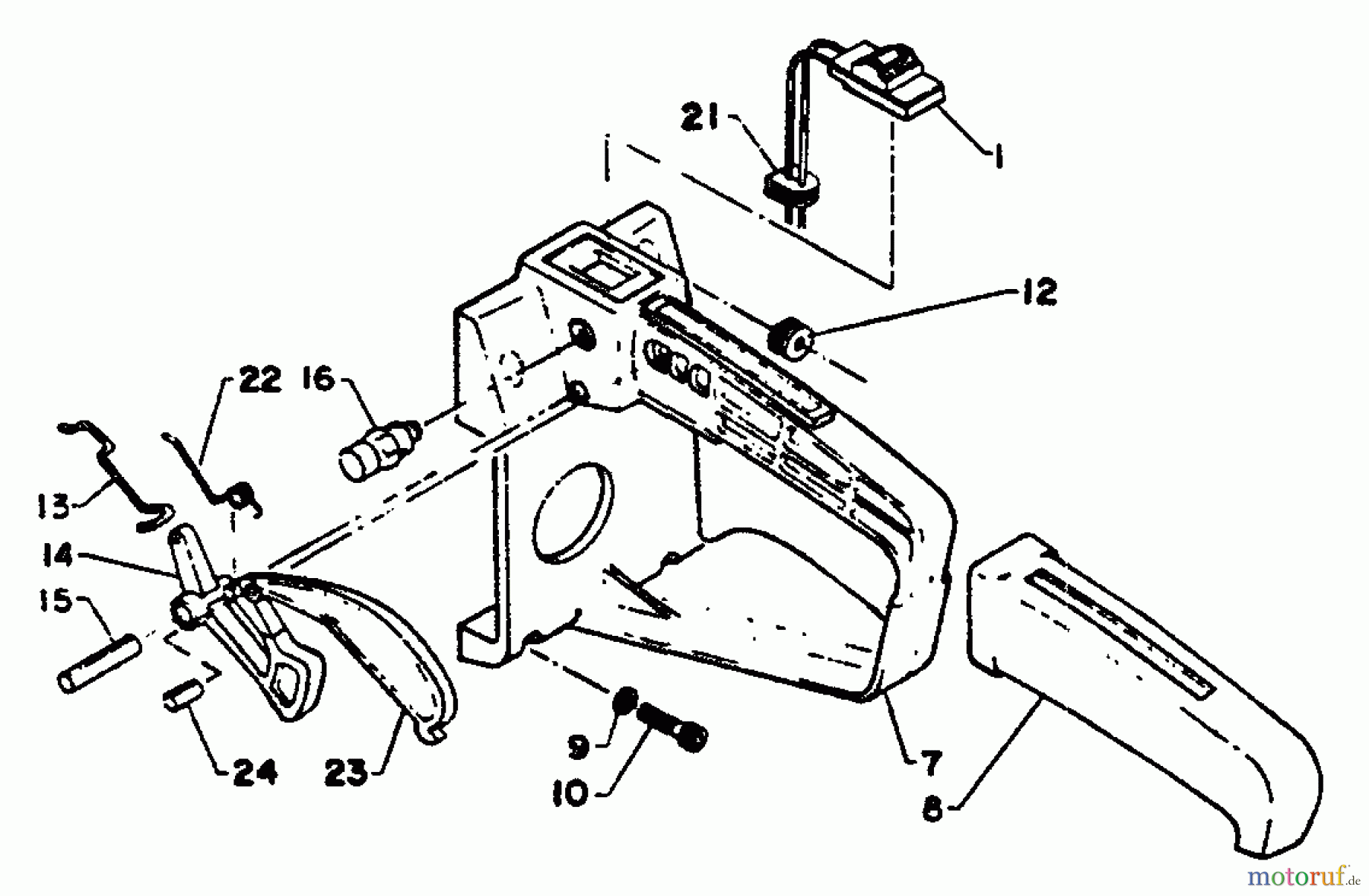 Echo Sägen, Kettensägen CS-302S - Echo Chainsaw, S/N: 17501 - 30500 Handles, Rear