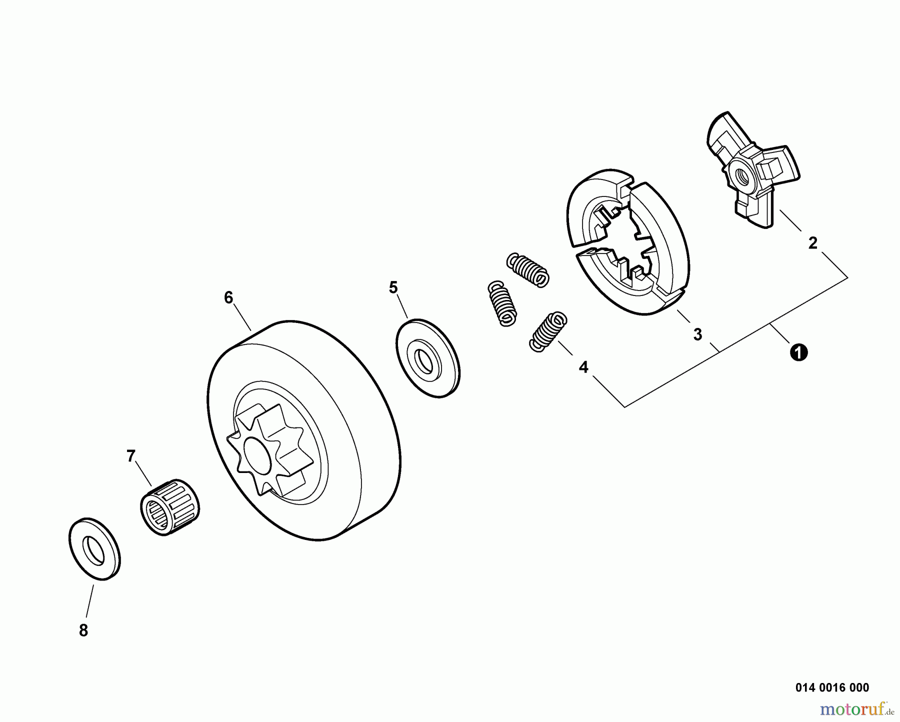 Echo Sägen, Kettensägen CS-303T - Echo Chainsaw, S/N: C26012001001 - C26012999999 Clutch