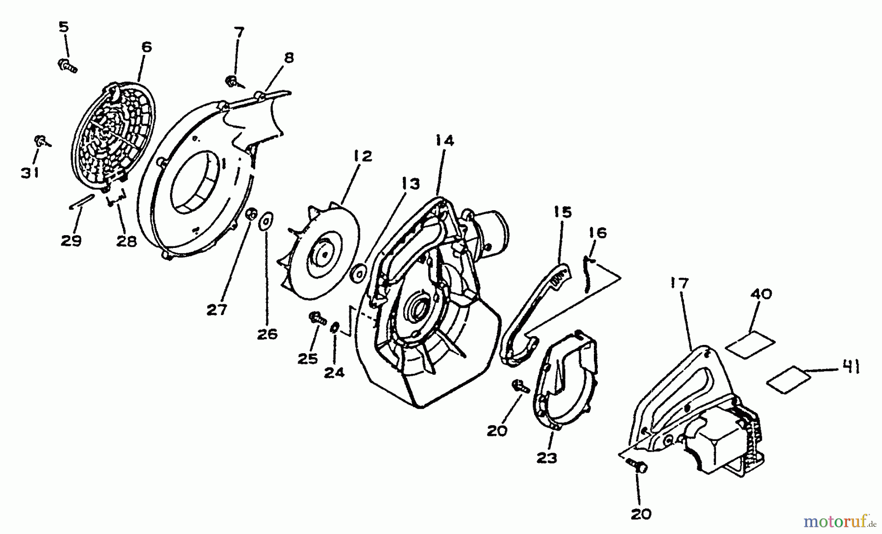 Echo Bläser / Sauger / Häcksler / Mulchgeräte PB-1000 - Echo Hand Held Blower, S/N: 001001 - 066000 Fan, Housings