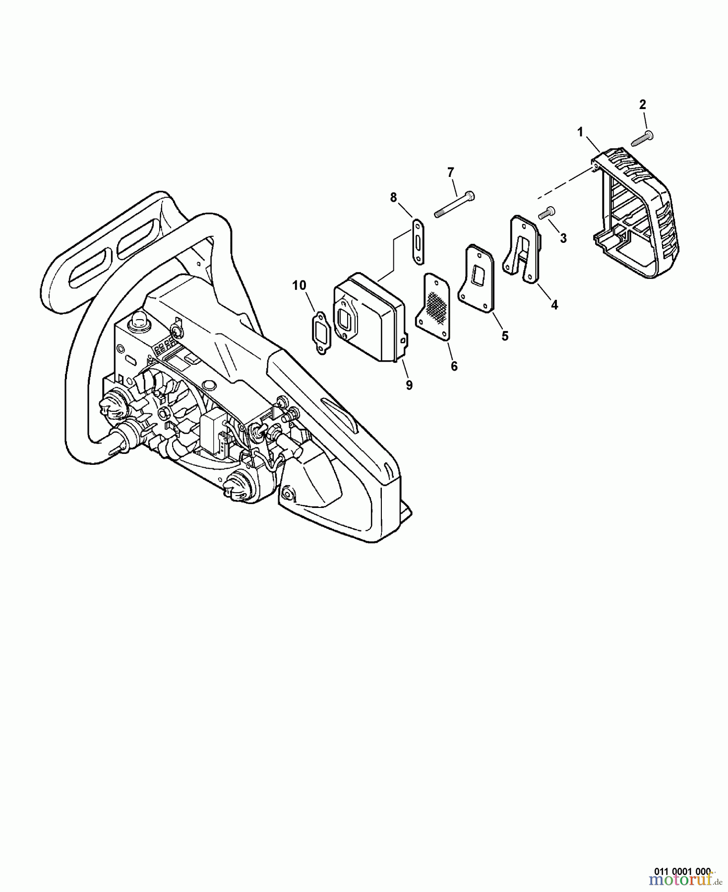 Echo Sägen, Kettensägen CS-306 - Echo Chainsaw, S/N: C09413001001 - C09413999999 Exhaust