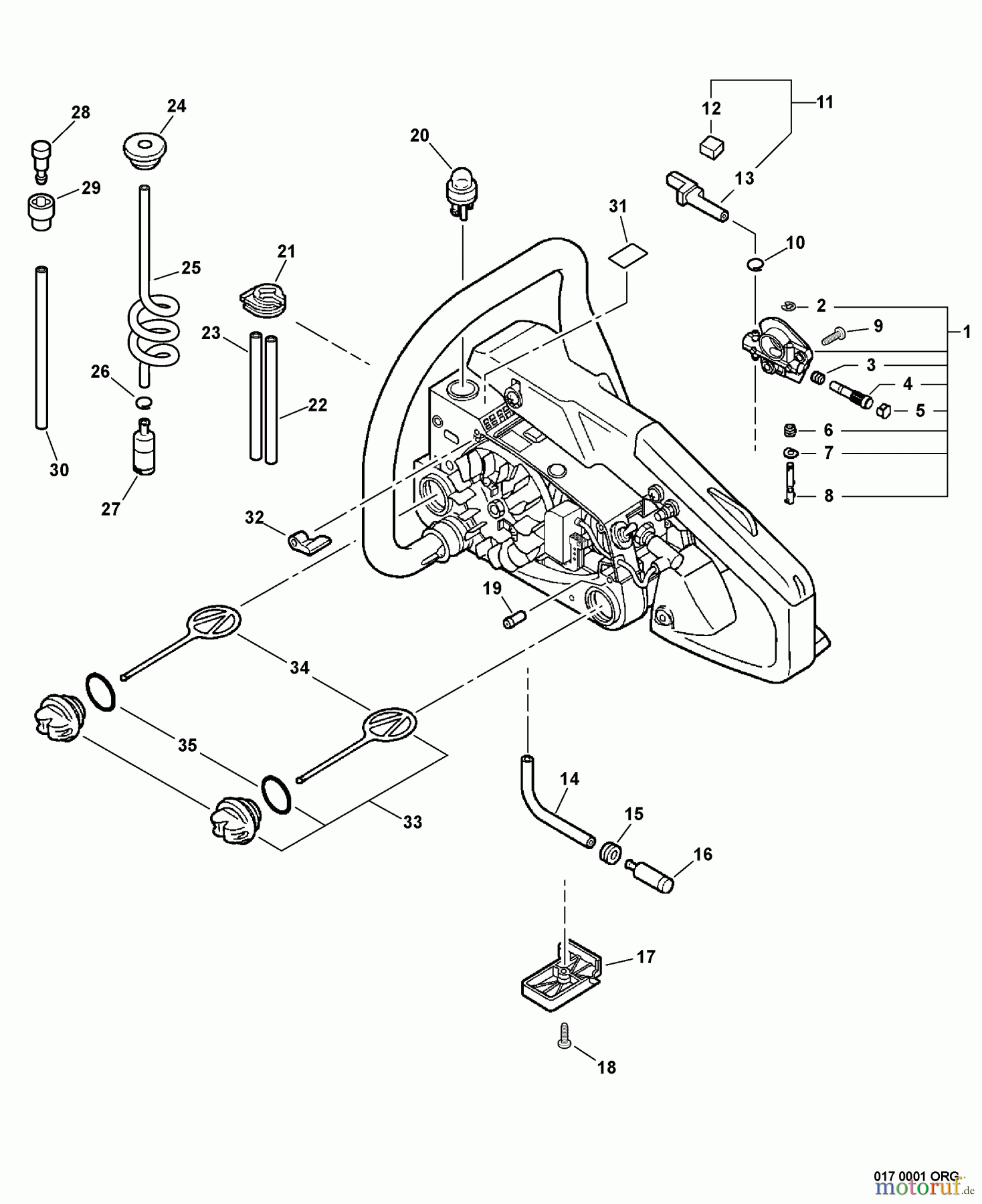 Echo Sägen, Kettensägen CS-306 - Echo Chainsaw, S/N: C07511001001 - C07511999999 Fuel System, Auto Oiler