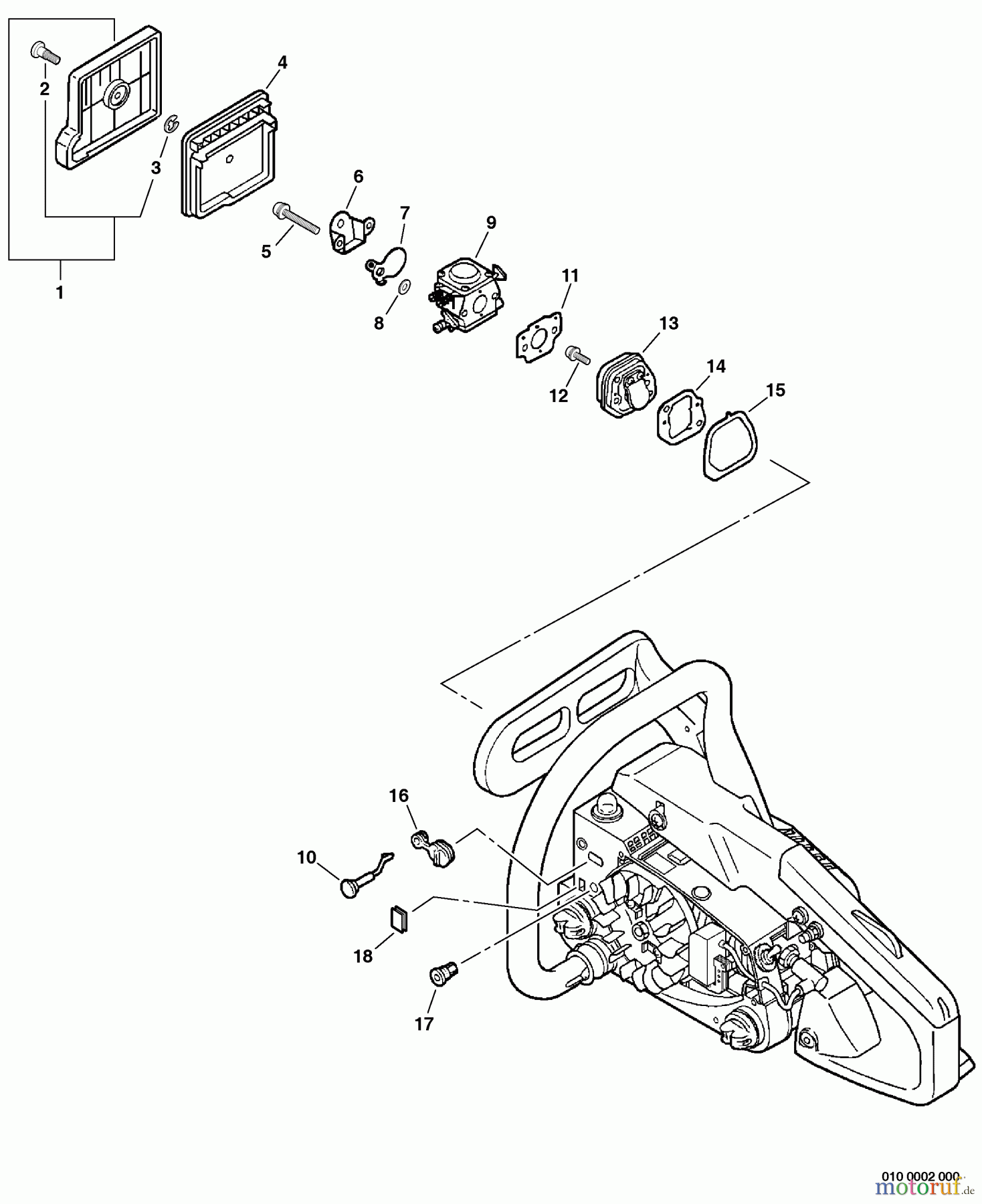Echo Sägen, Kettensägen CS-306 - Echo Chainsaw, S/N: 04001001 - 04999999 Intake