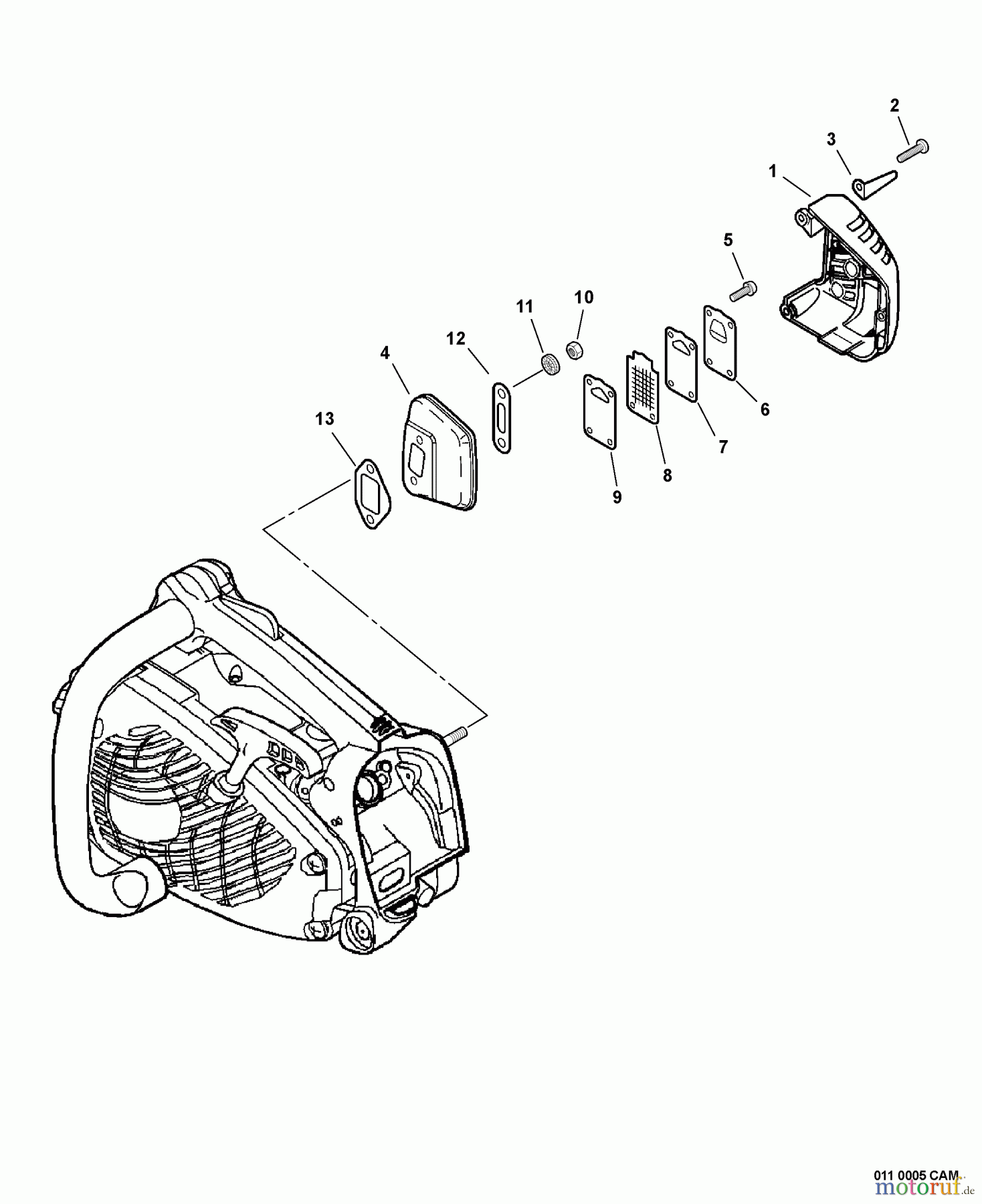 Echo Sägen, Kettensägen CS-330MX4 - Echo Chainsaw, S/N: C07213001001 - C07213999999 Exhaust