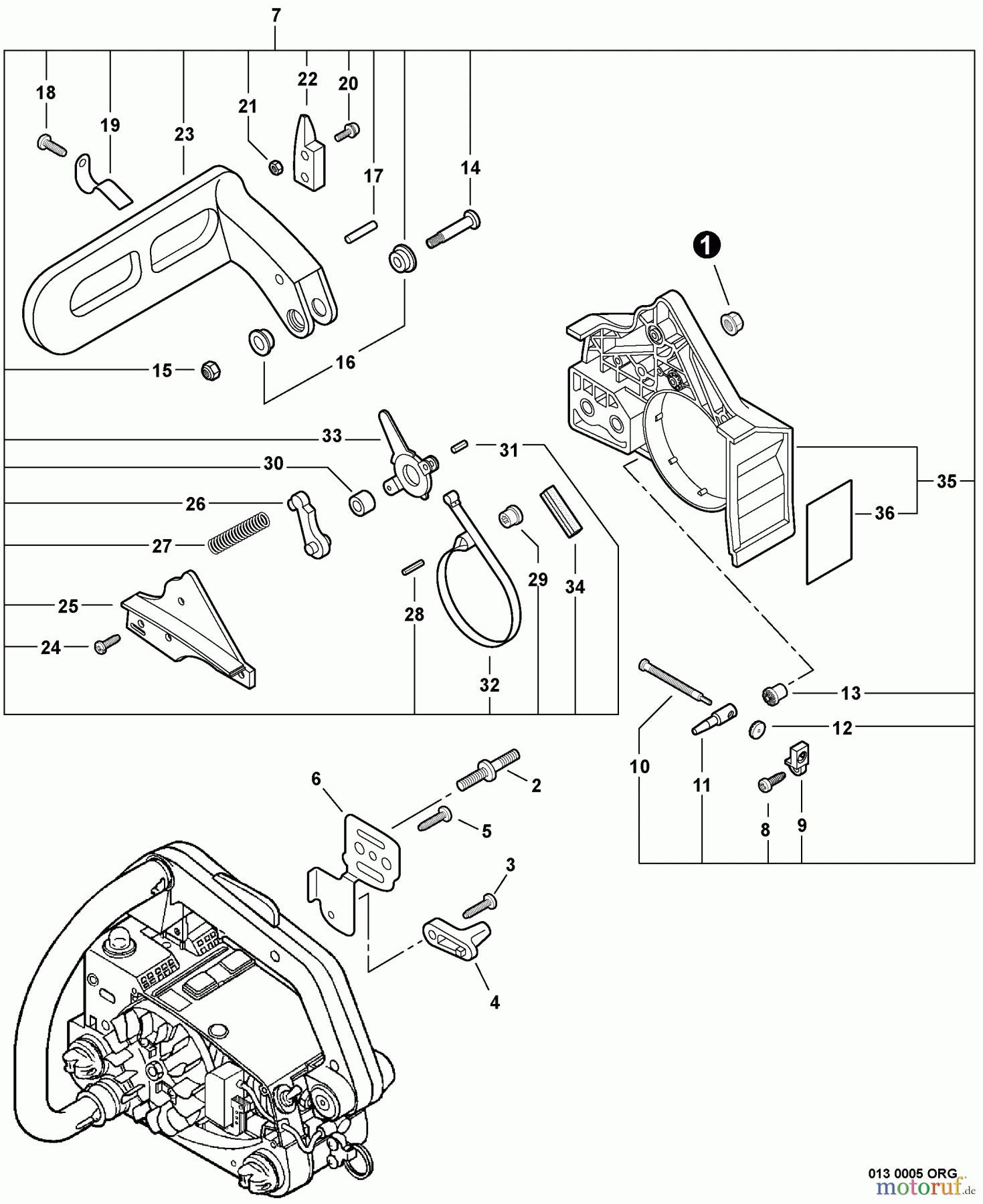 Echo Sägen, Kettensägen CS-341 - Echo Chainsaw, S/N: C04112001001 - C04112999999 Chain Brake