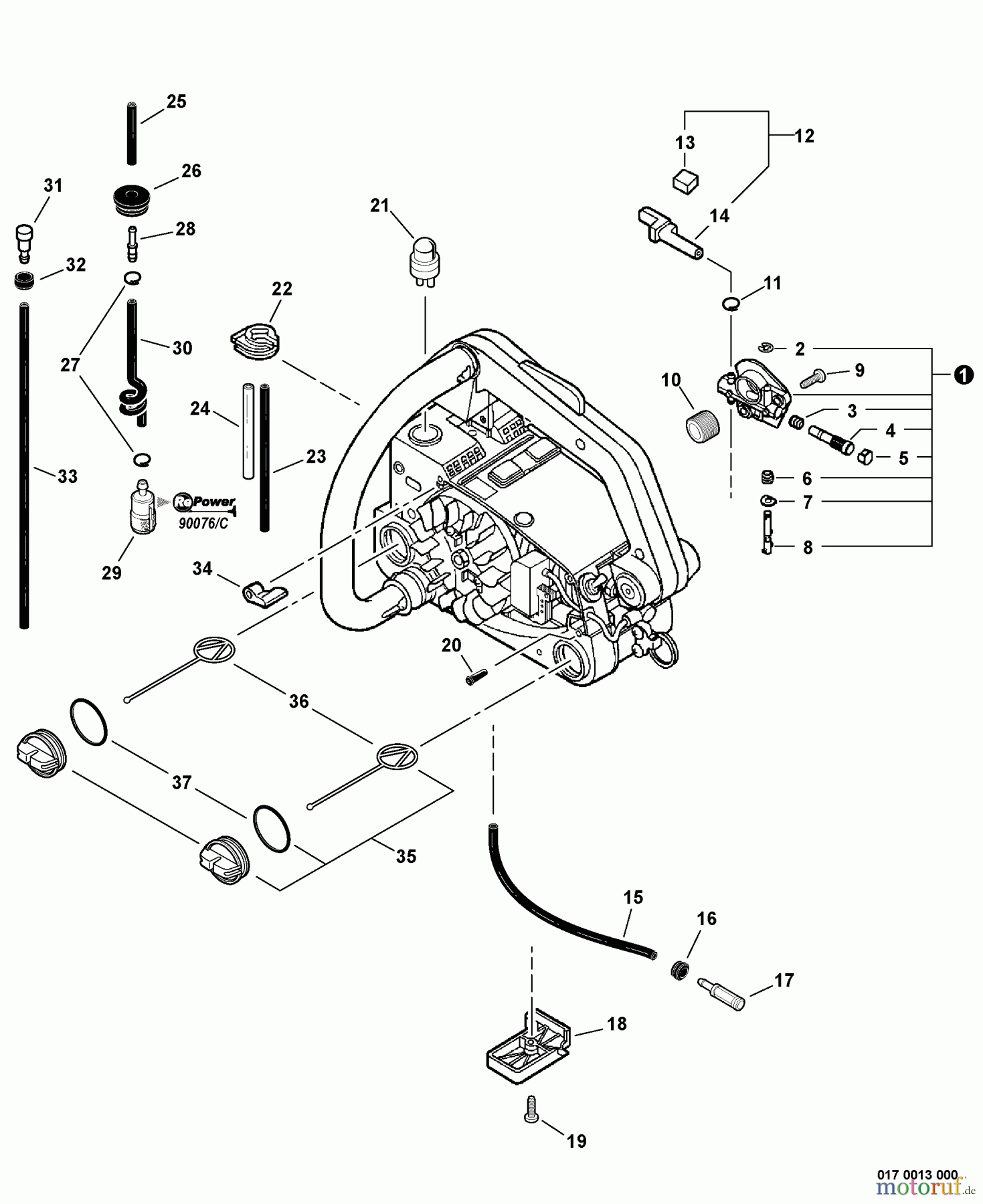 Echo Sägen, Kettensägen CS-341 - Echo Chainsaw, S/N: C23111001001 - C23111999999 Fuel System, Auto Oiler
