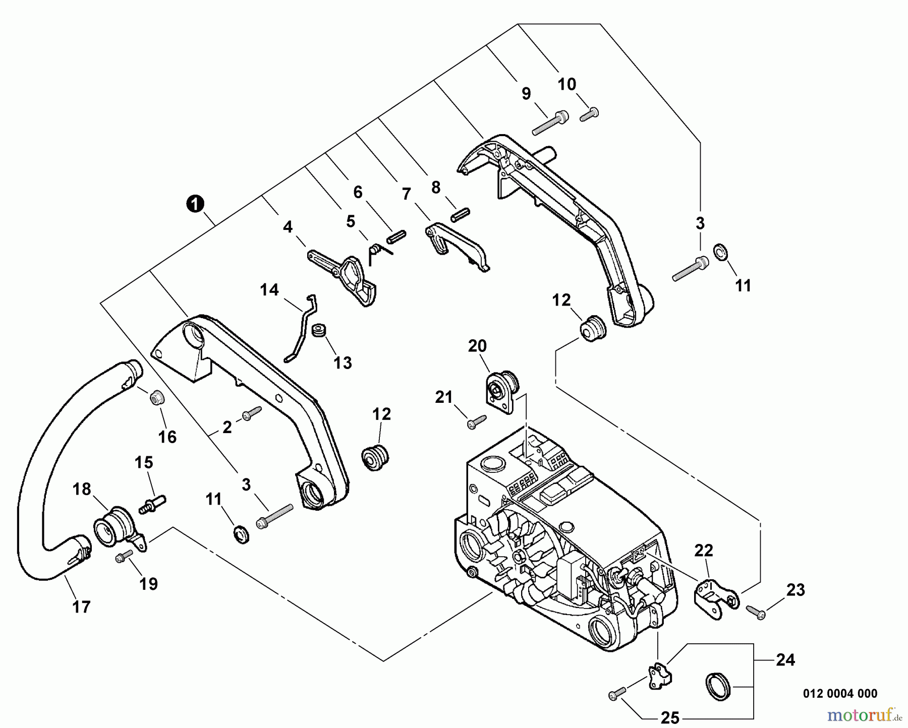 Echo Sägen, Kettensägen CS-3400 - Echo Chainsaw (Type 1E) Handles, Throttle Control