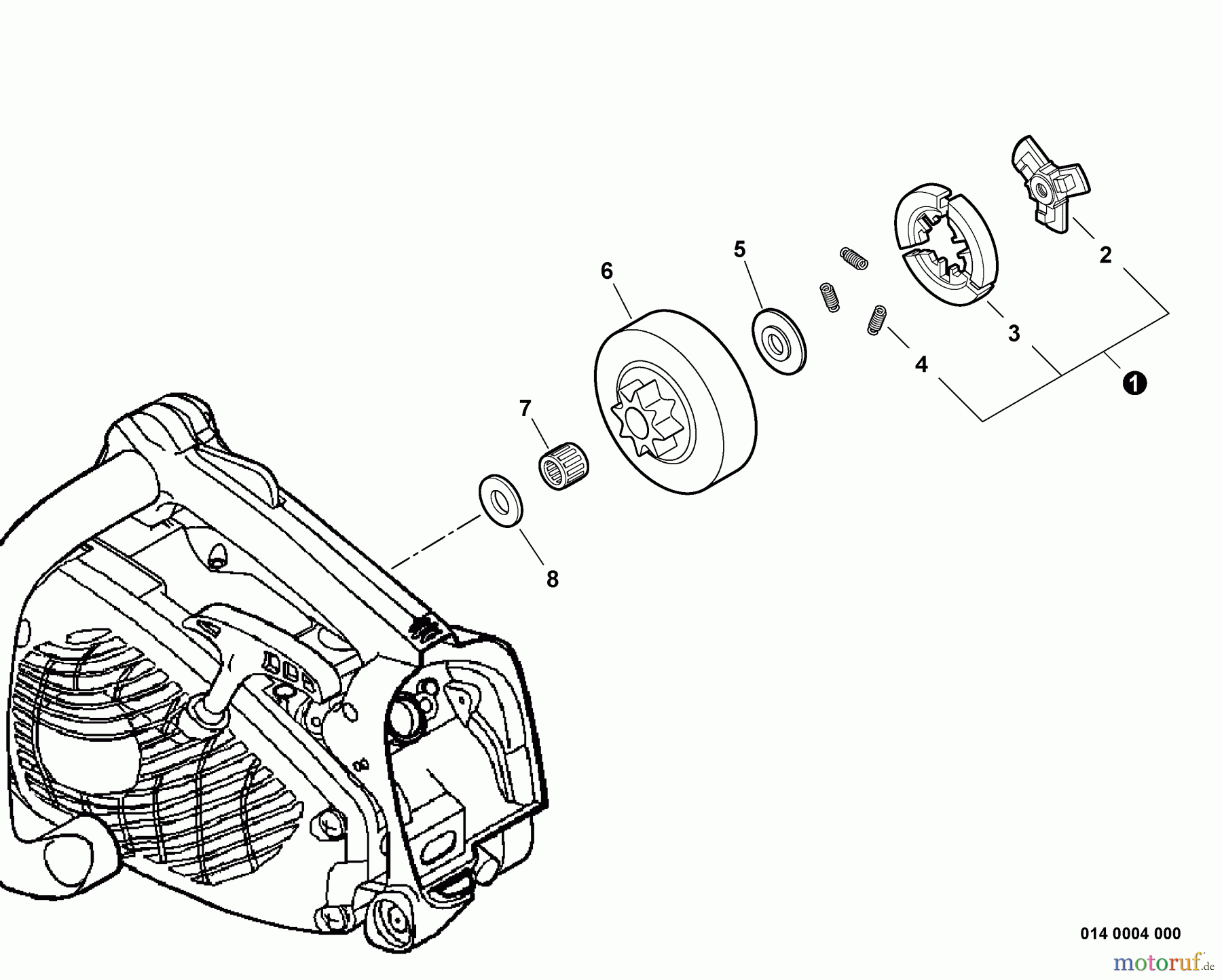 Echo Sägen, Kettensägen CS-360T - Echo Chainsaw, S/N: 10001001 - 10999999 Clutch