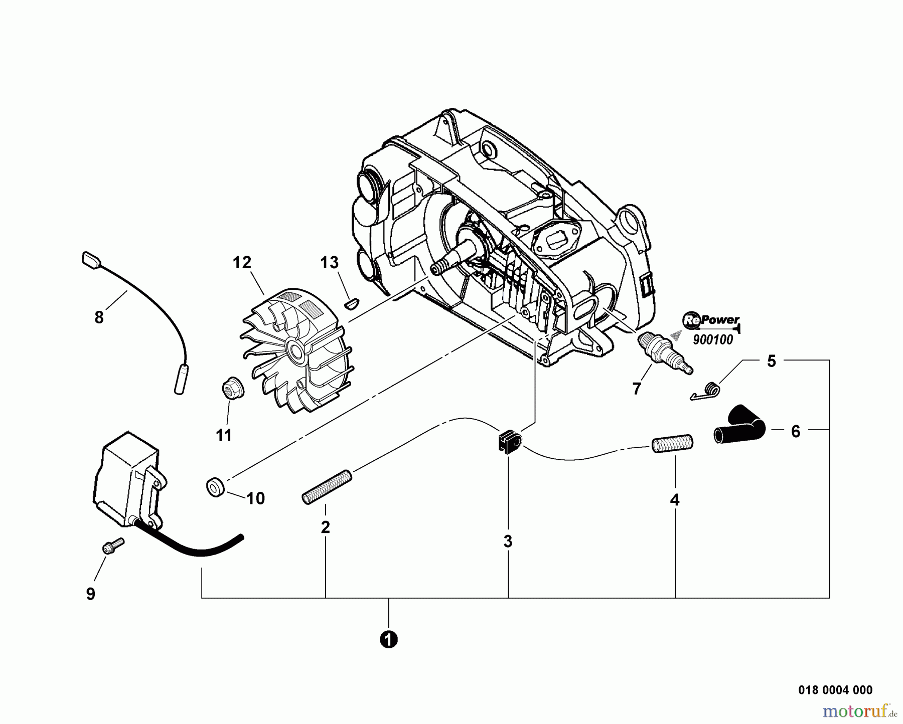 Echo Sägen, Kettensägen CS-360T - Echo Chainsaw, S/N: C04412001001 - C04412999999 Ignition