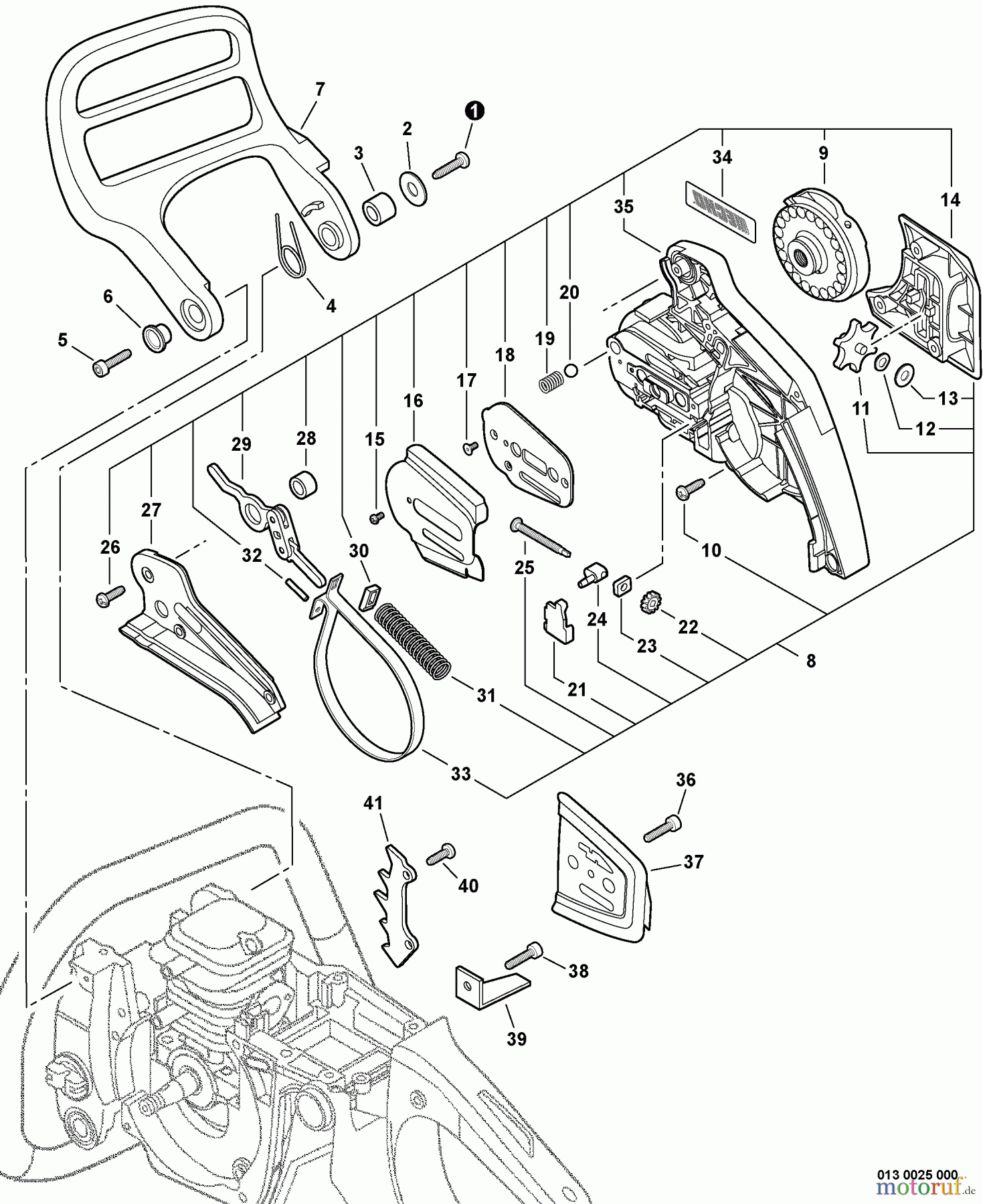 Echo Sägen, Kettensägen CS-370F S/N: C27611001001 - C27611999999 Chain Brake