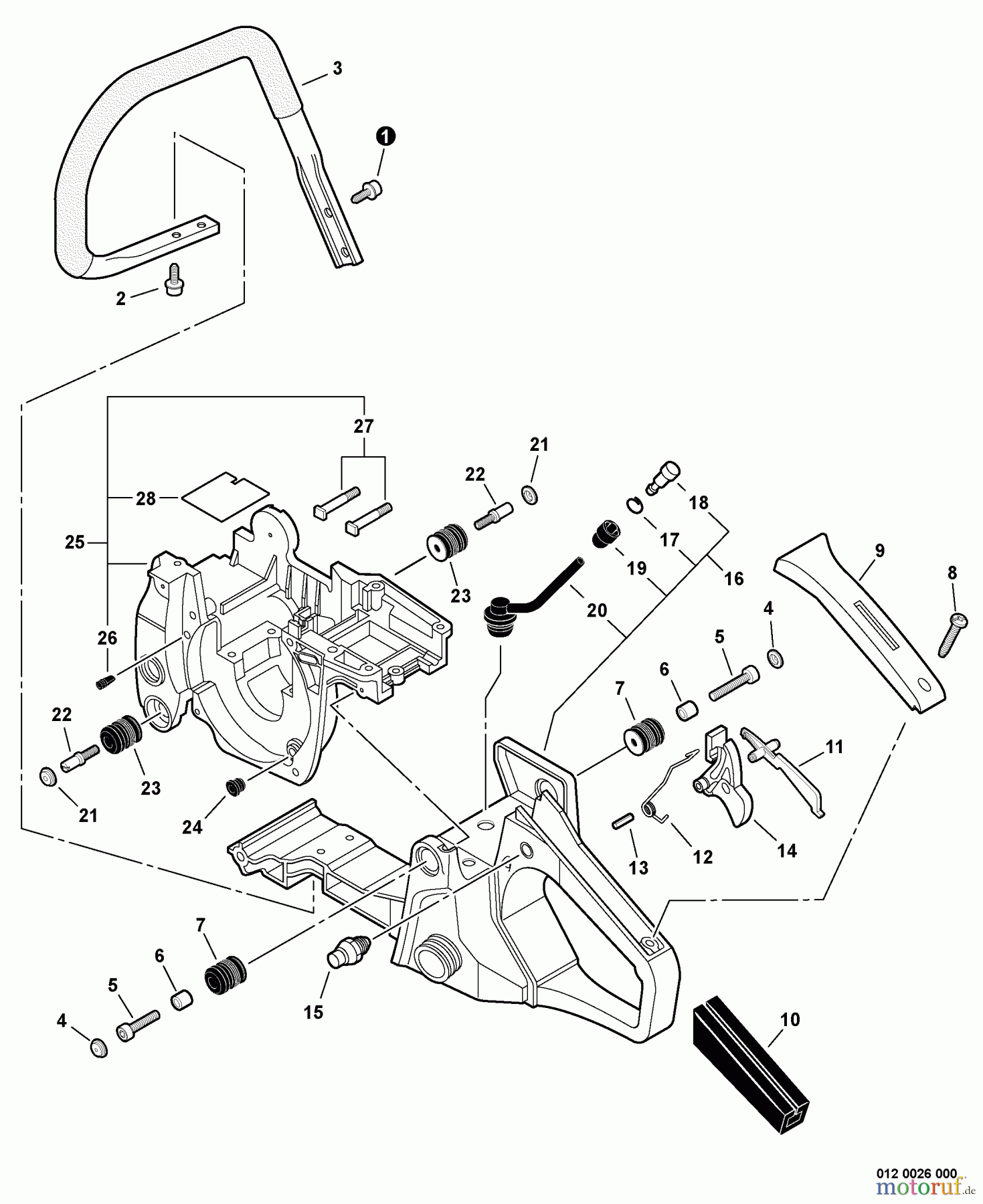 Echo Sägen, Kettensägen CS-370F S/N: C27611001001 - C27611999999 Handles, Throttle Control, Engine Cover