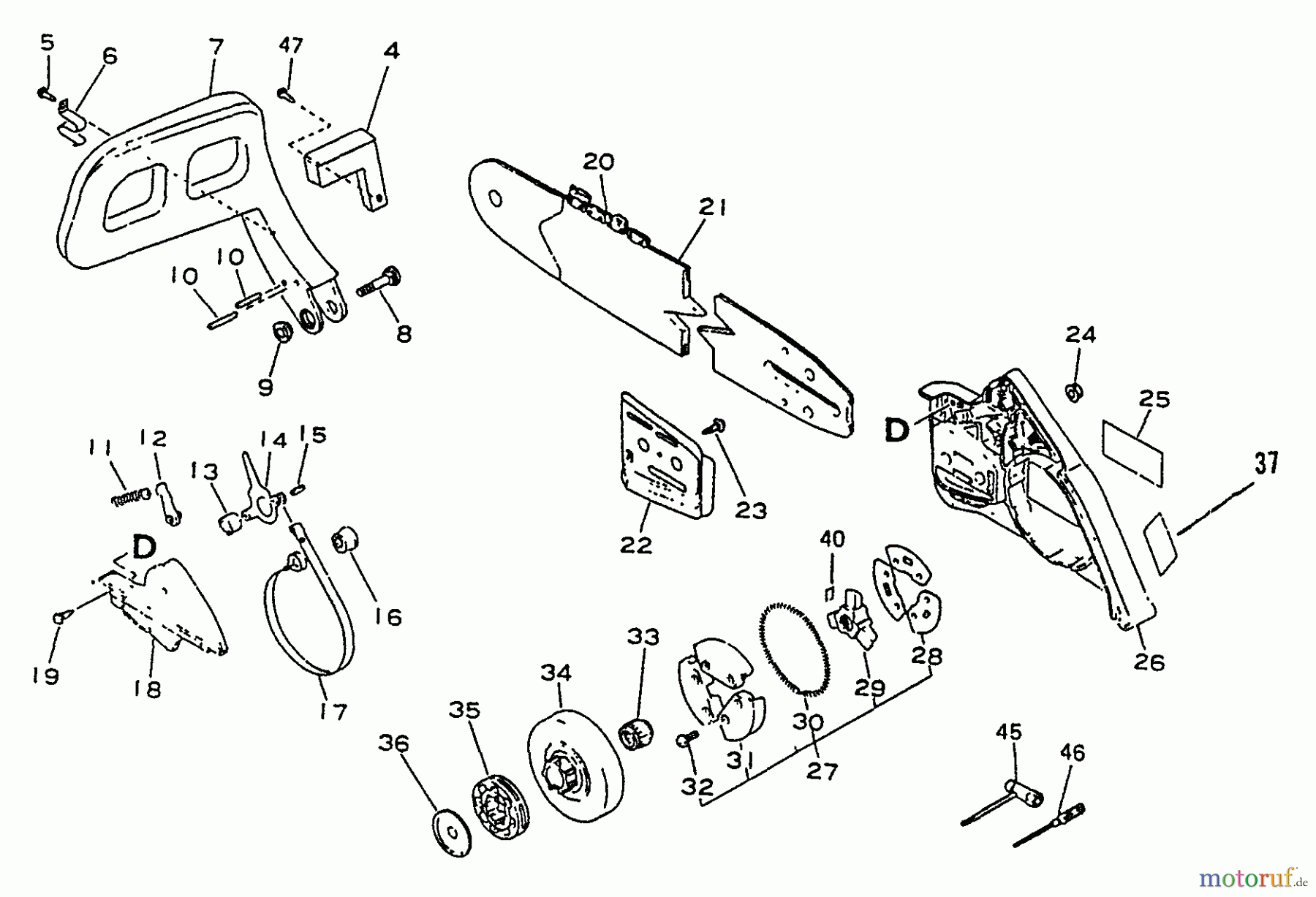 Echo Sägen, Kettensägen CS-3900 - Echo Chainsaw Clutch, Cutting Attachment, Chain Brake, Tools