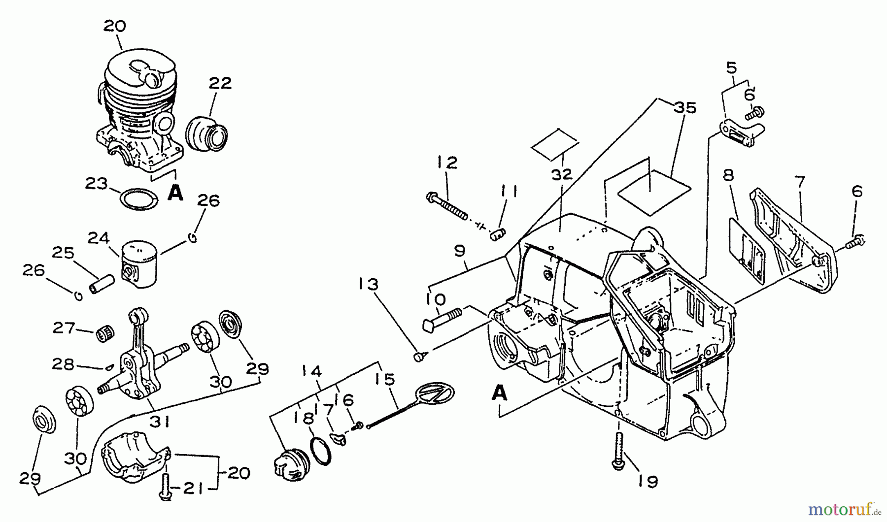 Echo Sägen, Kettensägen CS-3900 - Echo Chainsaw Engine, Crankcase