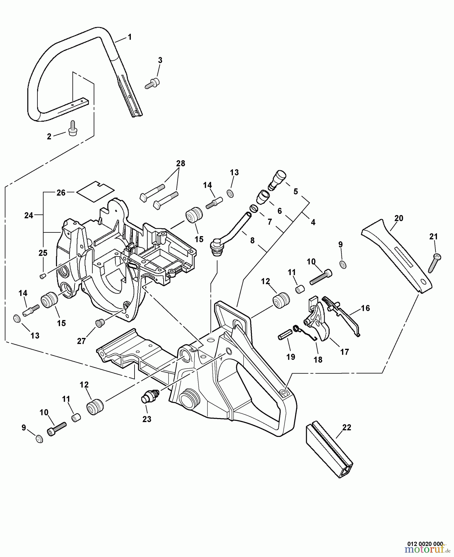  Echo Sägen, Kettensägen CS-400 - Echo Chainsaw, S/N: C09011001001 - C09011999999 Handles, Throttle Control, Engine Cover