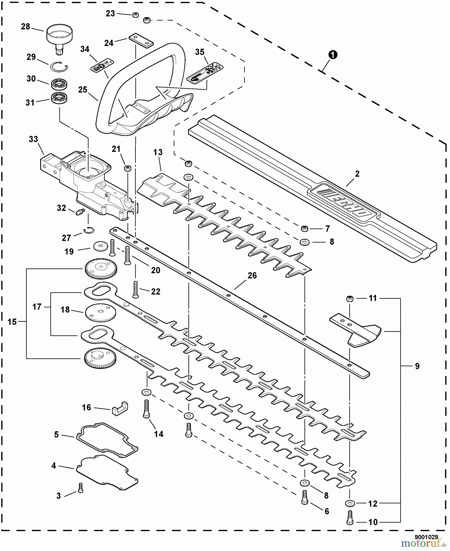 Echo Zubehör / Bläser / Sauger / Häcksler 9001029 - Echo Gear Case/Blades Assembly 9001029 Gear Case/Blades Assembly