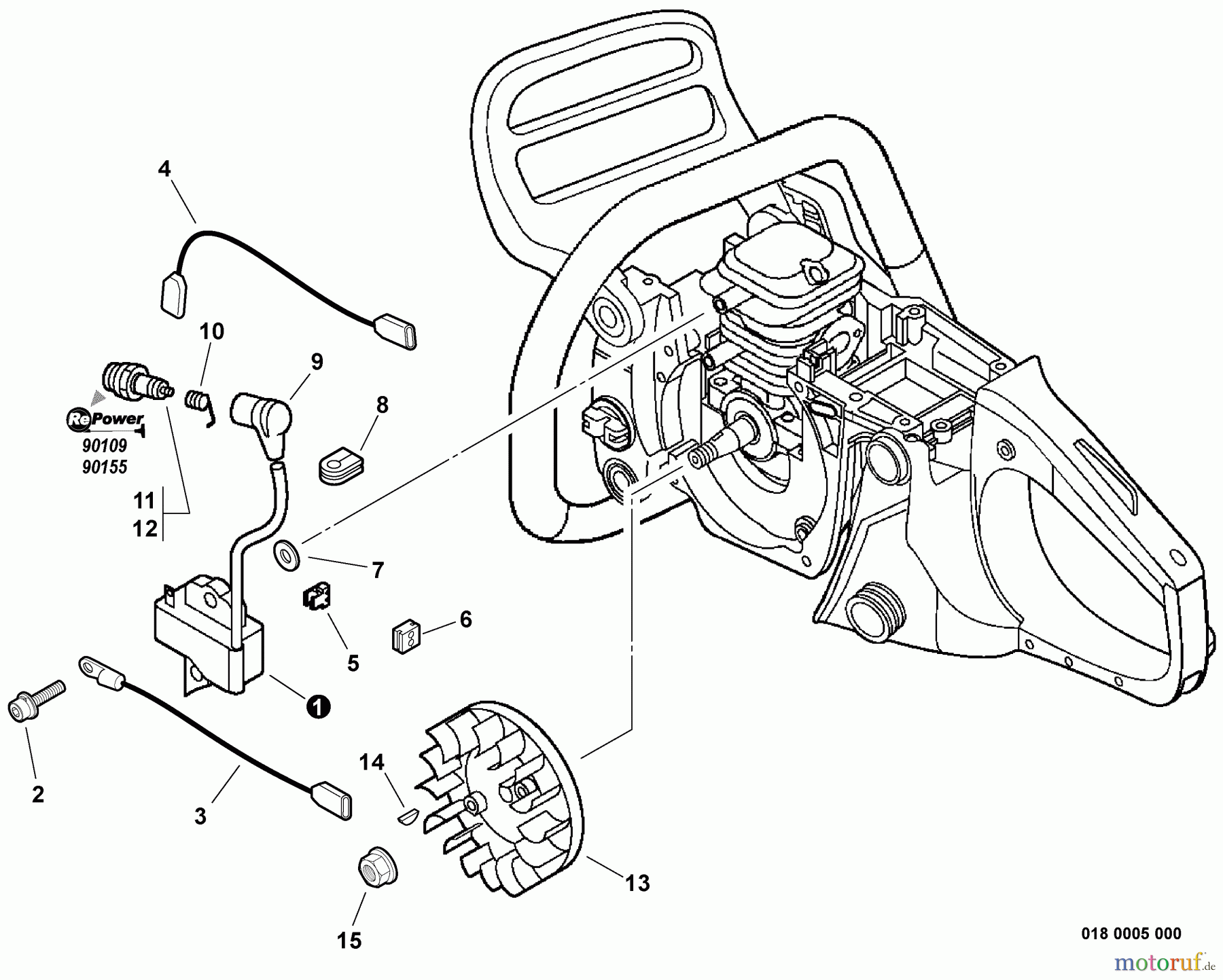 Echo Sägen, Kettensägen CS-370 - Echo Chainsaw, S/N: C08911001001 - C08911999999 Ignition, Flywheel