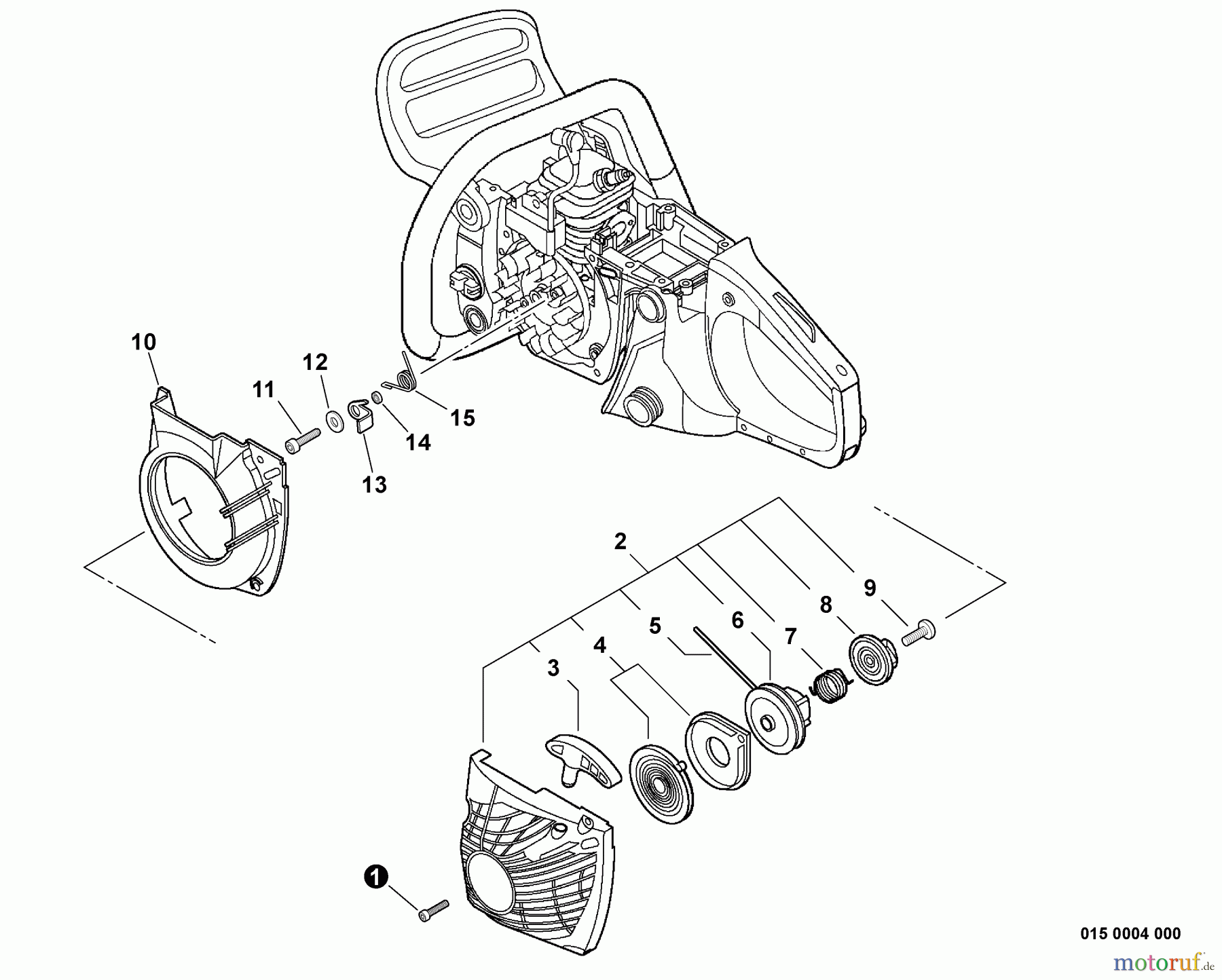 Echo Sägen, Kettensägen CS-400 - Echo Chainsaw, S/N: C09212001001 - C09212999999 Starter