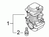 Echo CS-420ES - Chainsaw, S/N: 20001001 - 20999999 Ersatzteile Cylinder, Crankcase: S/N 20001001-20010520
