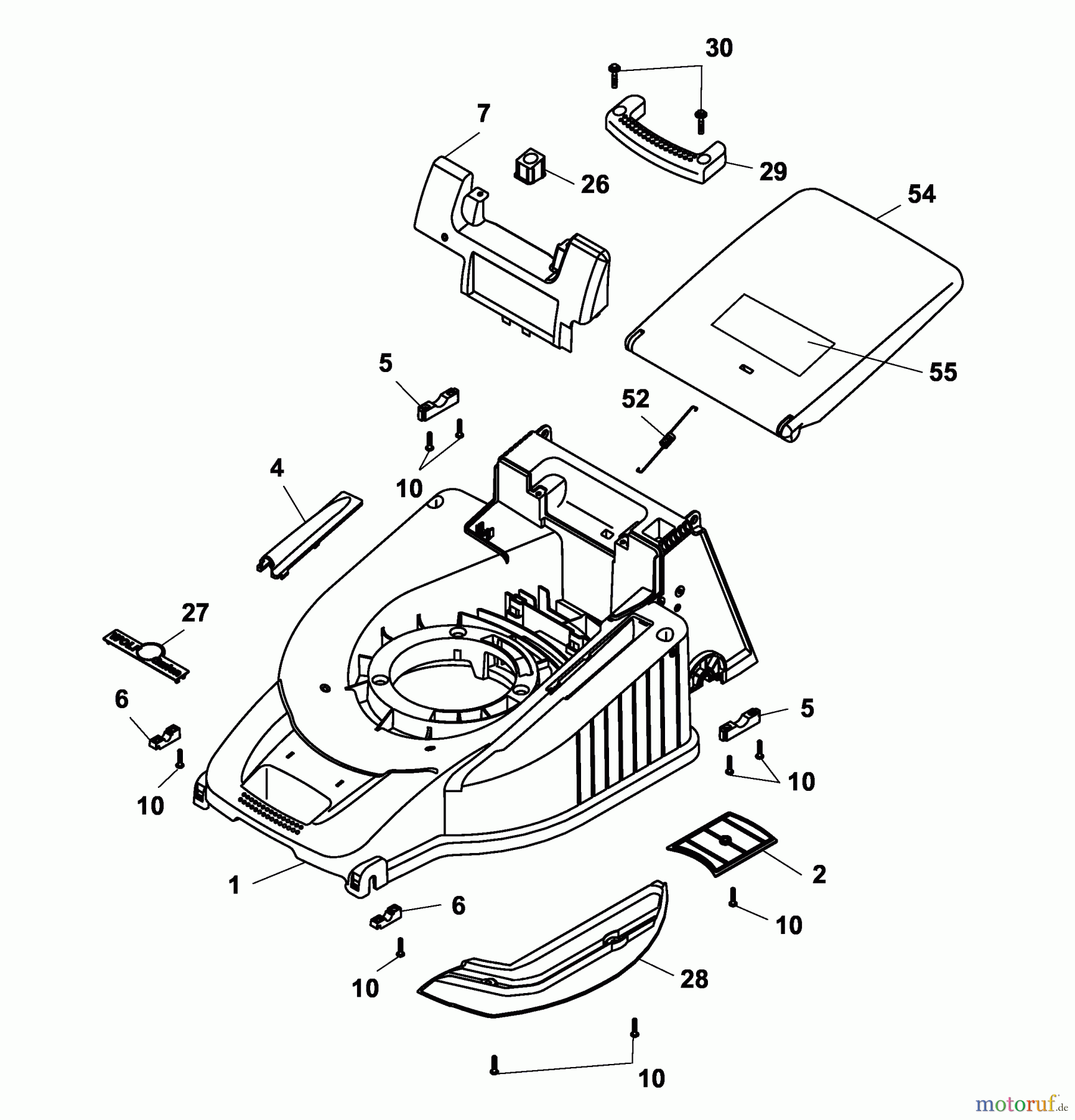 Wolf-Garten Motormäher mit Antrieb Esprit 40 BA 4005000 Serie B-D (2003) Mähwerksgehäuse
