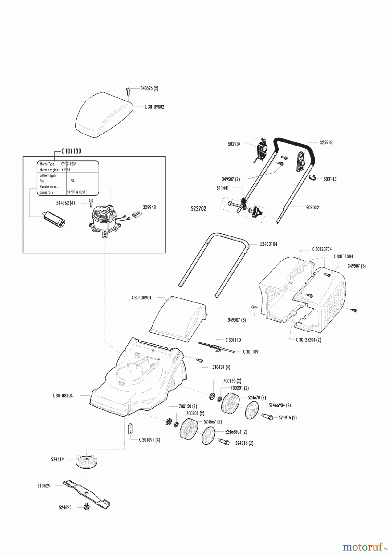 AL-KO Gartentechnik Elektrorasenmäher Rasaero 340 E vor 01/1997 Seite 1