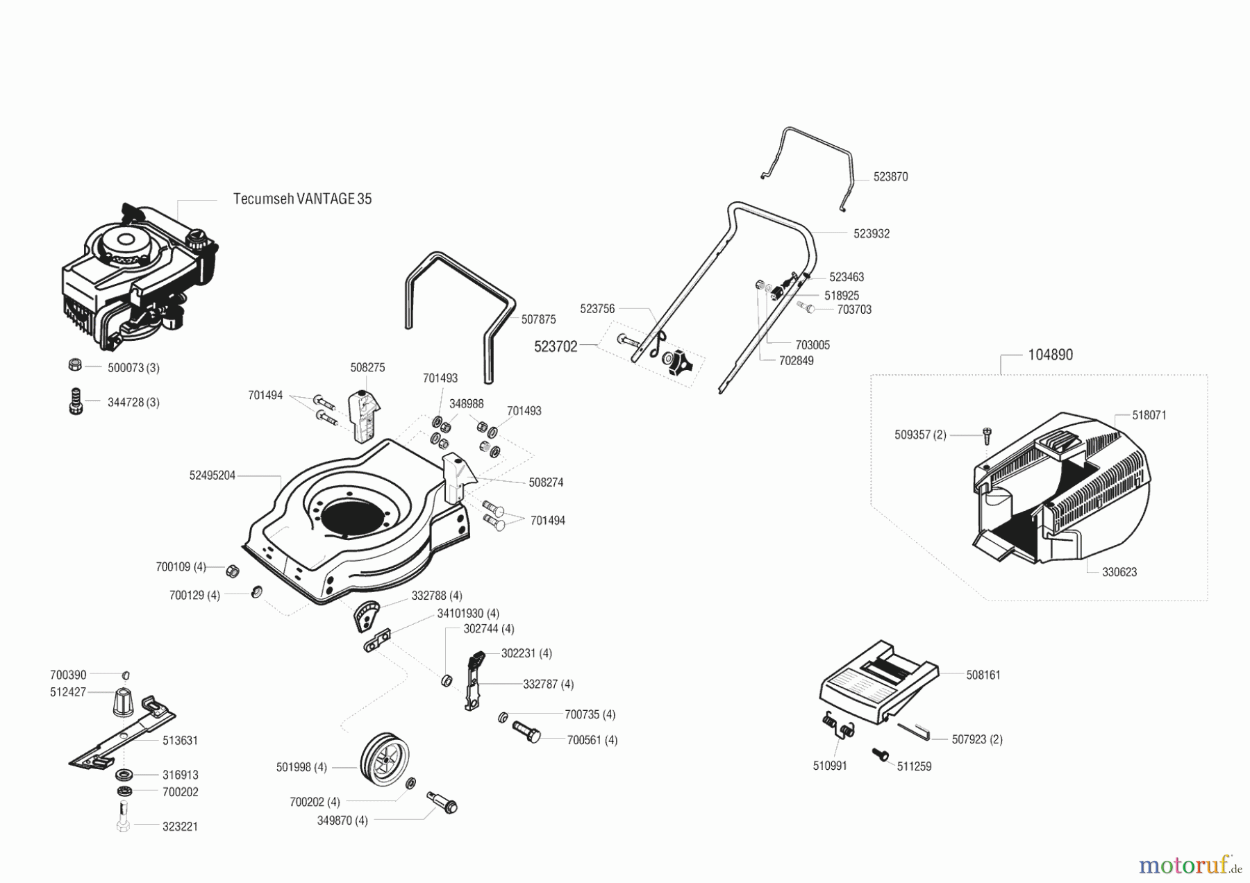 AL-KO Gartentechnik Benzinrasenmäher Rasaero 38 BH vor 03/1999 Seite 1