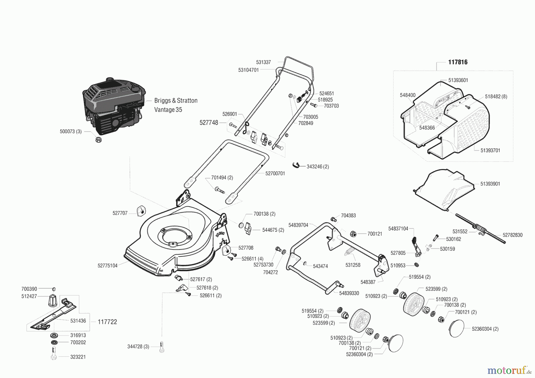 AL-KO Gartentechnik Benzinrasenmäher Rasaero 460 00/0 Seite 1