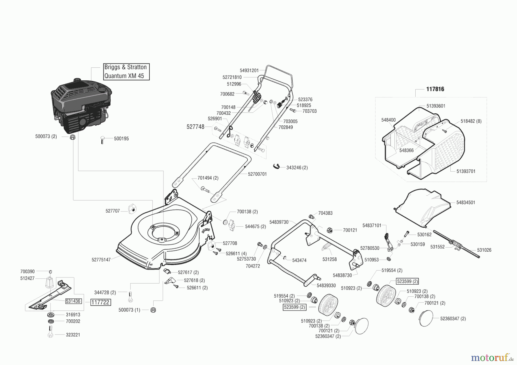  Dehner Gartentechnik Benzinrasenmäher B 47 Z vor 02/2000 Seite 1