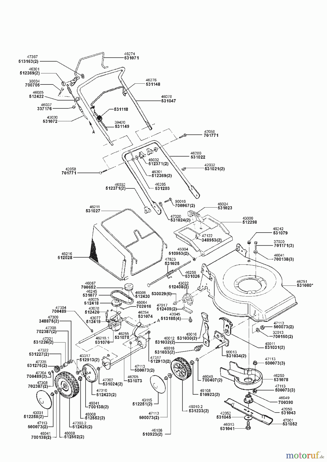  AL-KO Gartentechnik Benzinrasenmäher B46 R Solid Baur vor 04/1995 Seite 1