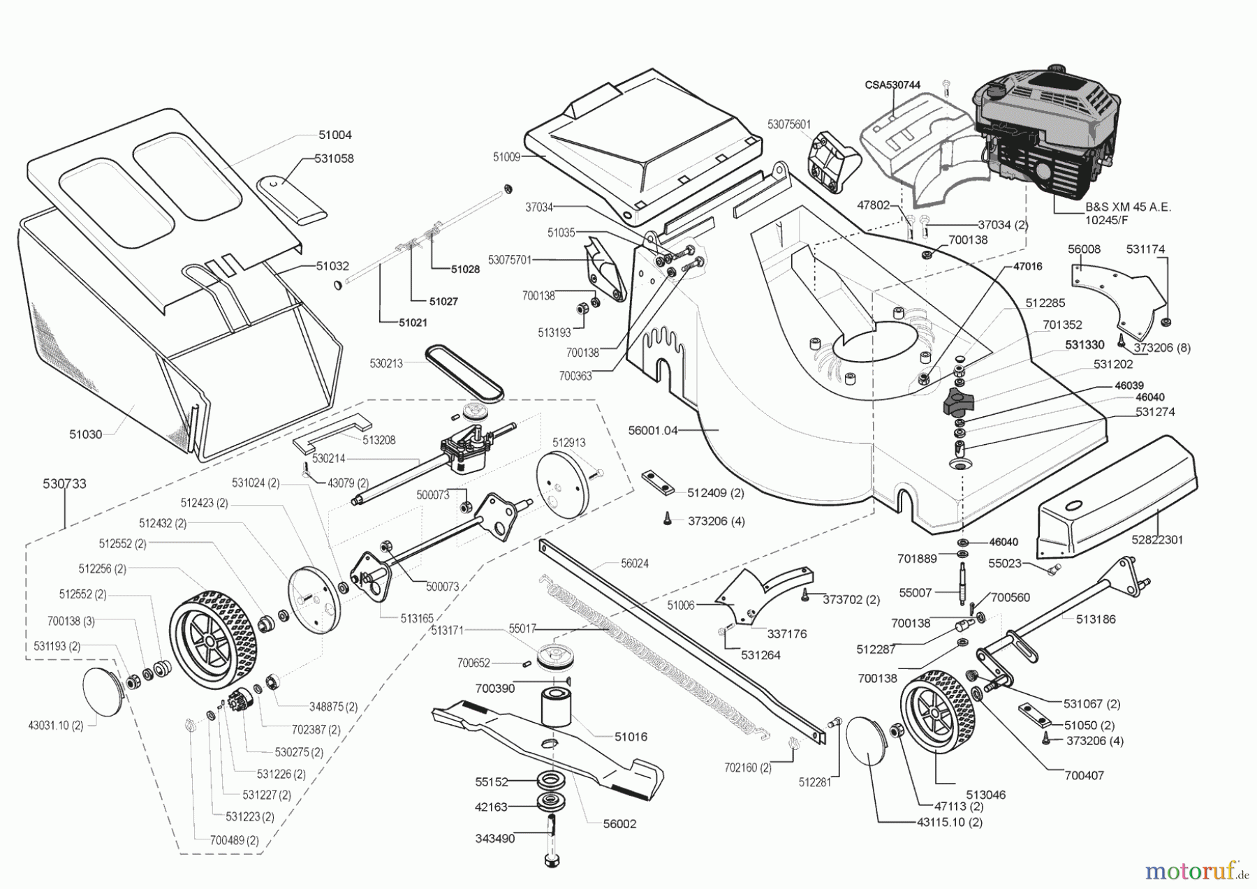 AL-KO Gartentechnik Benzinrasenmäher Sunline 564 SE vor 10/1998 Seite 1